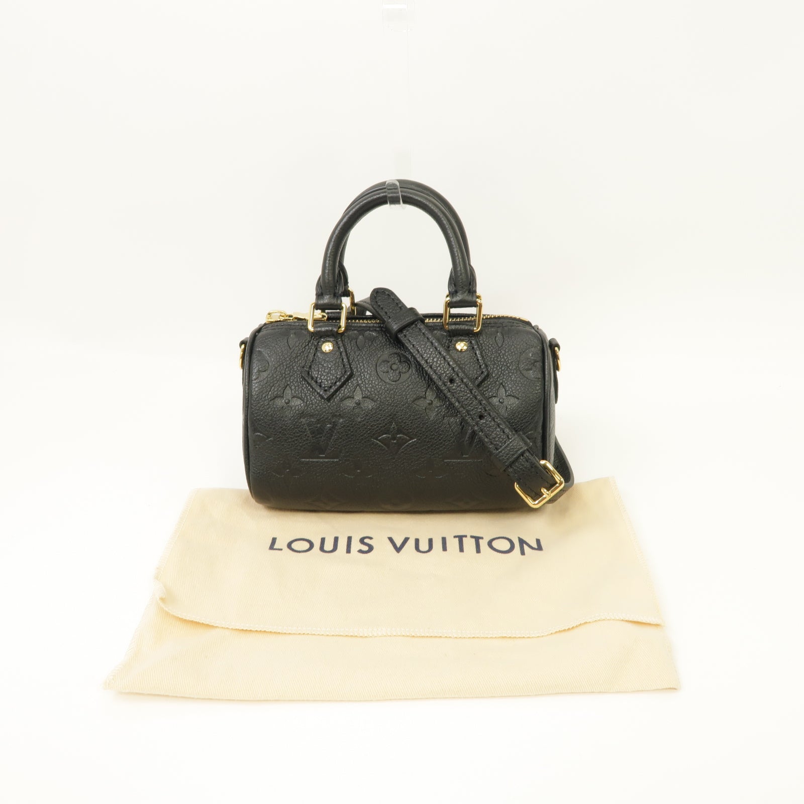 LOUIS VUITTON Monogram Empreinte Nono Speedy 2 Way Shoulder Bag金扣手挽肩背兩用袋黑色