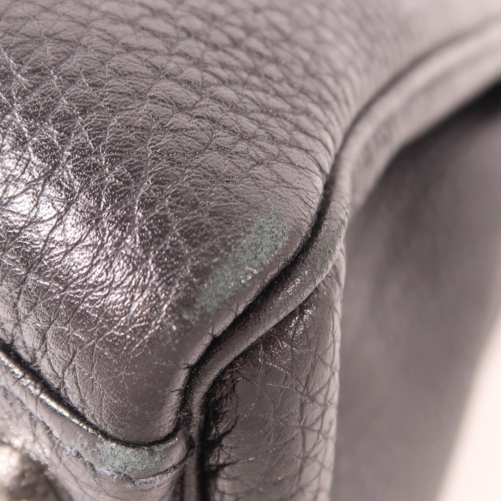HERMES Togo皮革Kelly 32銀扣手挽肩背兩用袋Noir