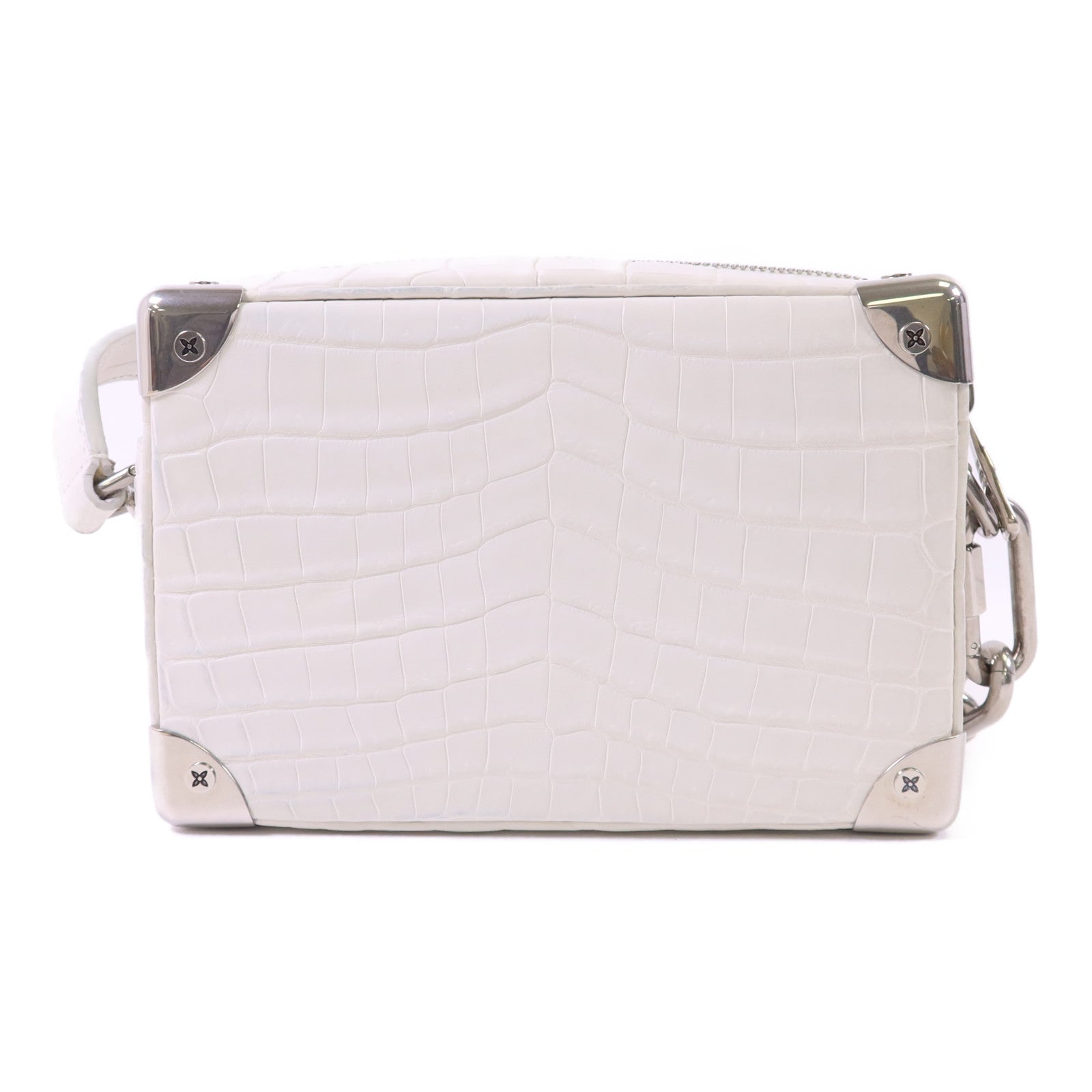 LOUIS VUITTON 【激減優惠】鱷魚皮革/金屬Mini Soft Trunk銀扣鏈帶肩背袋