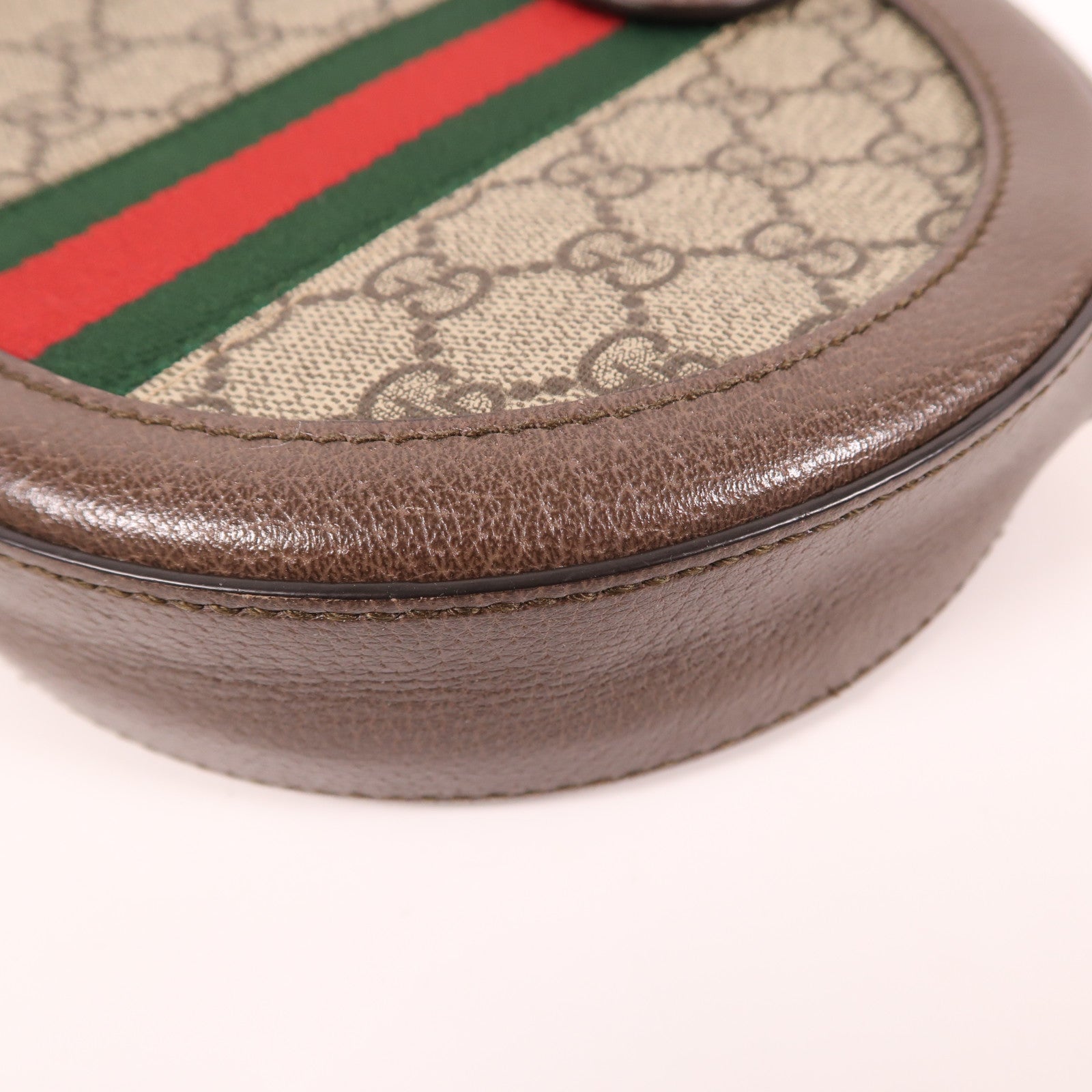 GUCCI 塗層帆布Ophidia GG Shoulder Bag金扣鏈帶肩背袋棕色