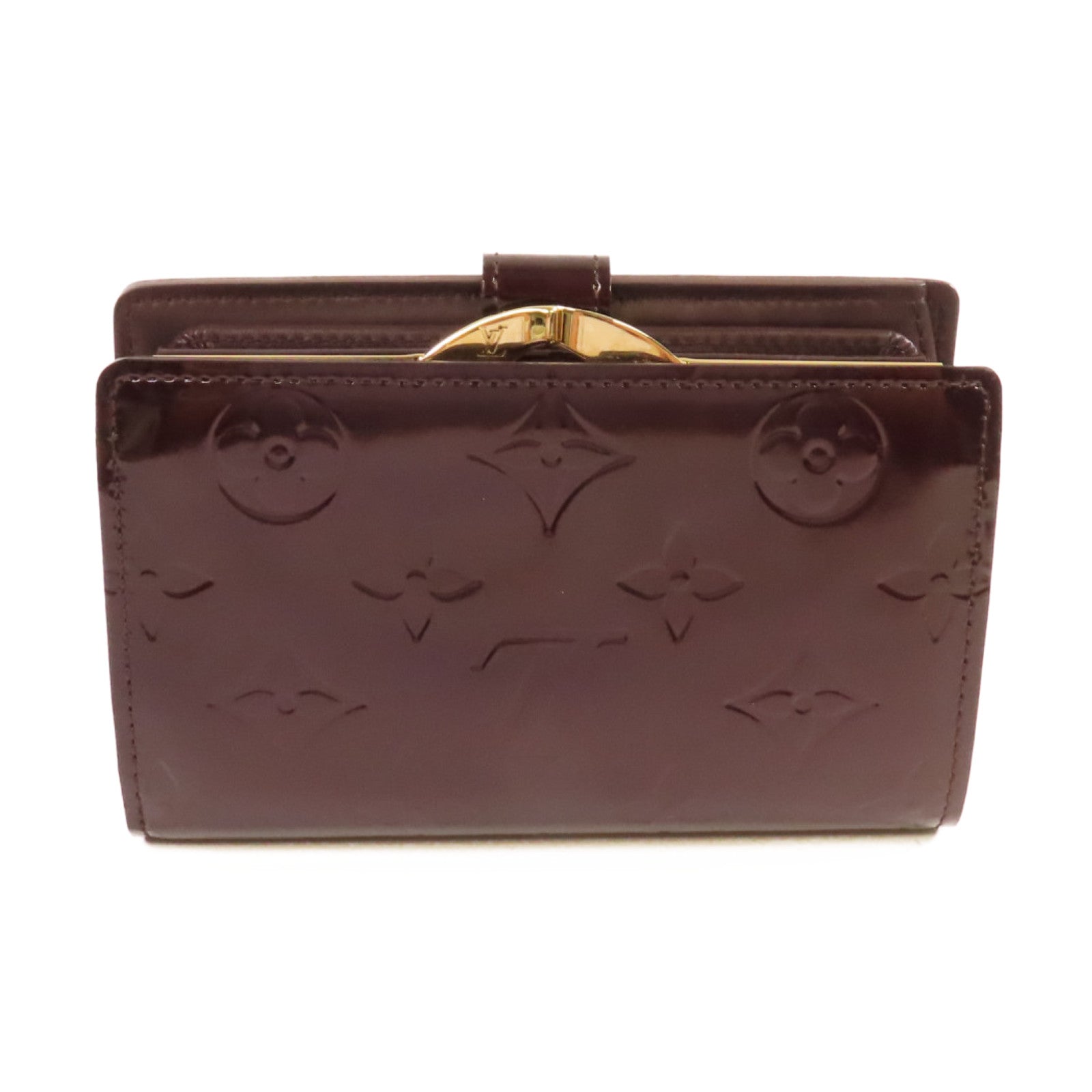 LOUIS VUITTON Monogram Vernis Portefeuille Viennois Bi-fold Wallet金扣短錢包紫色
