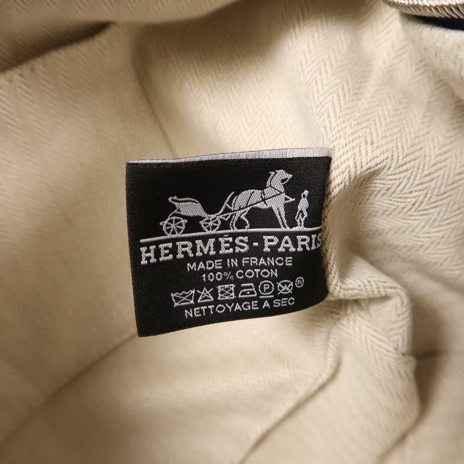 HERMES 帆布Bride A Brac銀扣手挽袋Blue