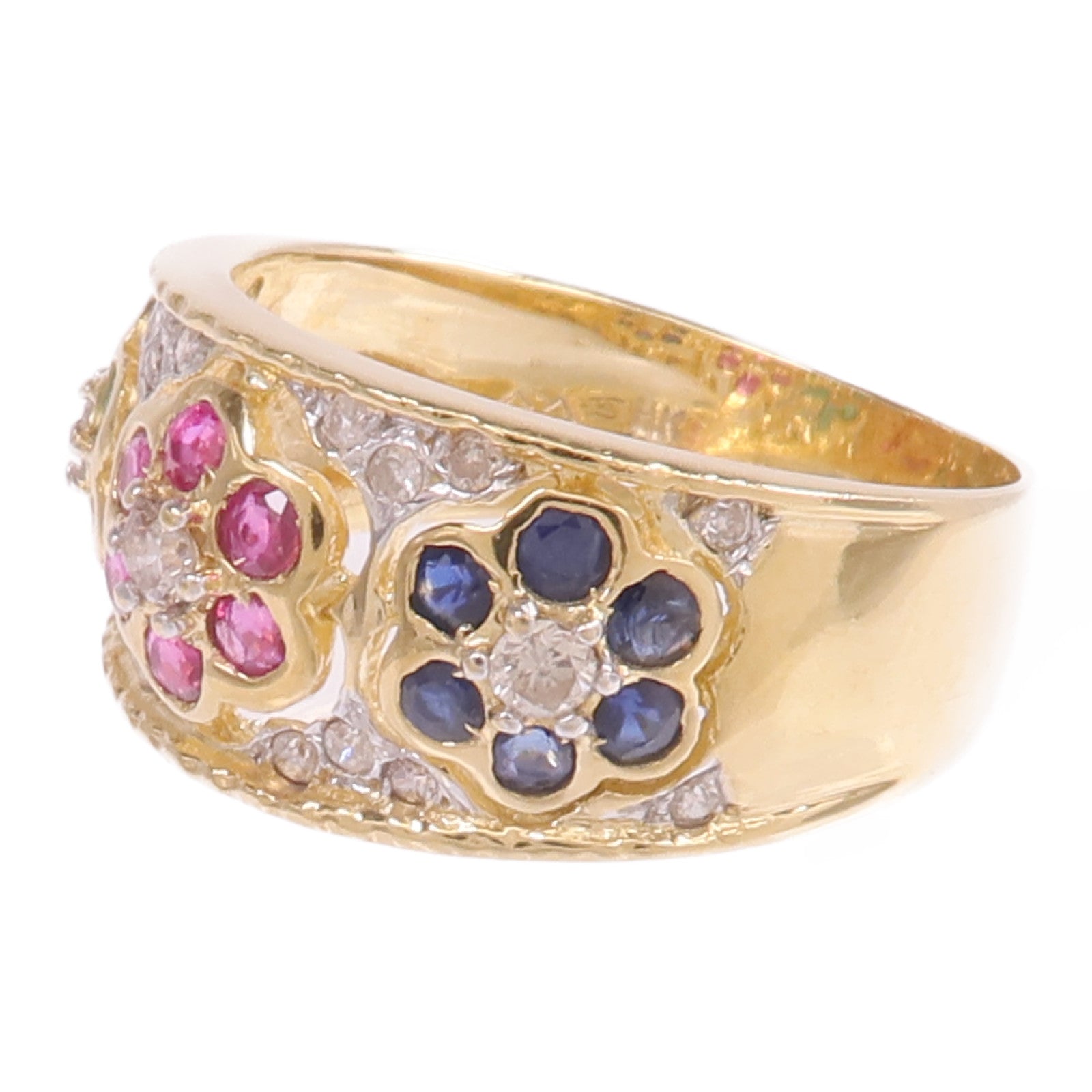 JEWELRY 【激減優惠】18K黃金/白金Multi Stone Diamond Ring多寶石/鑽石戒指US#6.5
