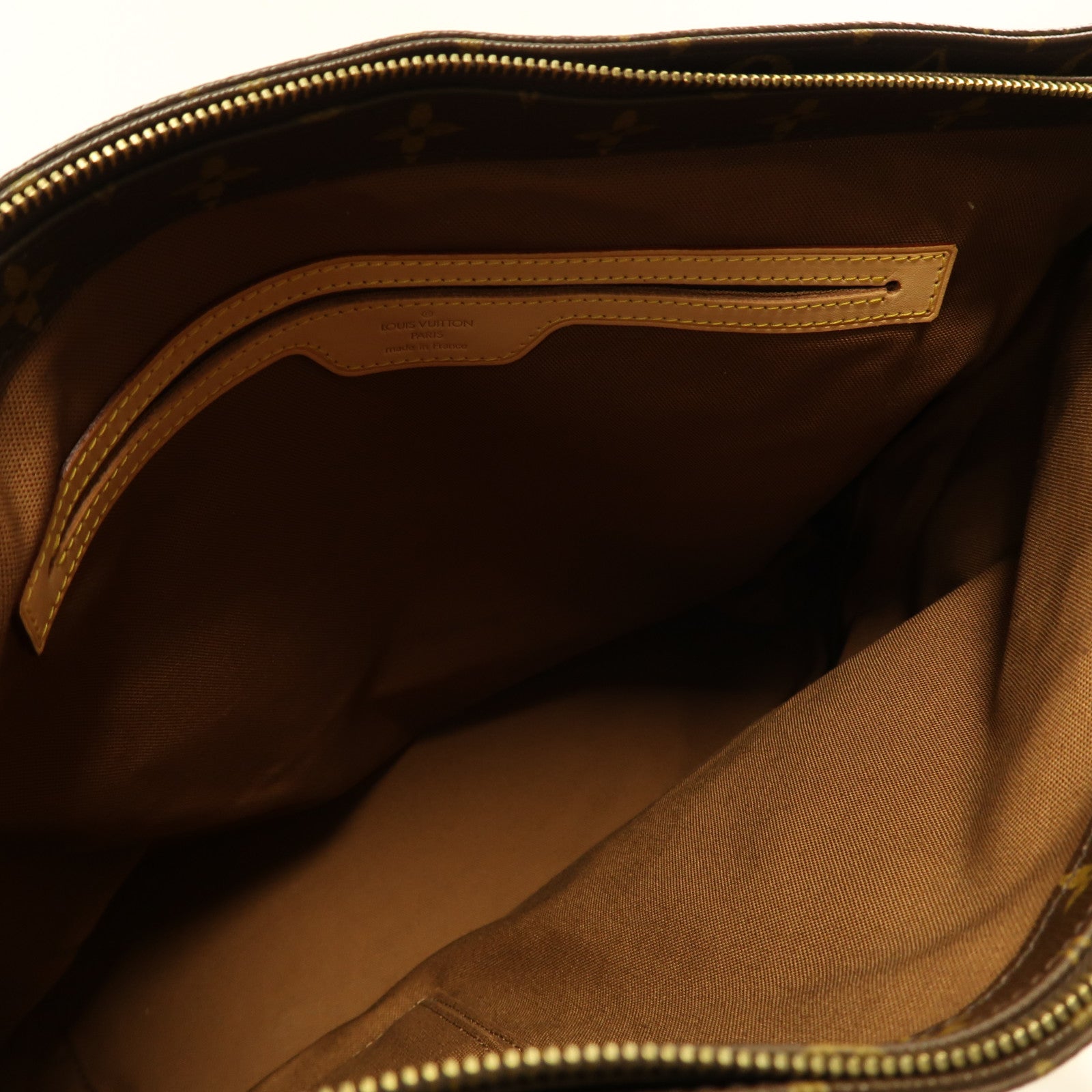 LOUIS VUITTON Monogram Cabas Mezzo金扣肩背袋棕色