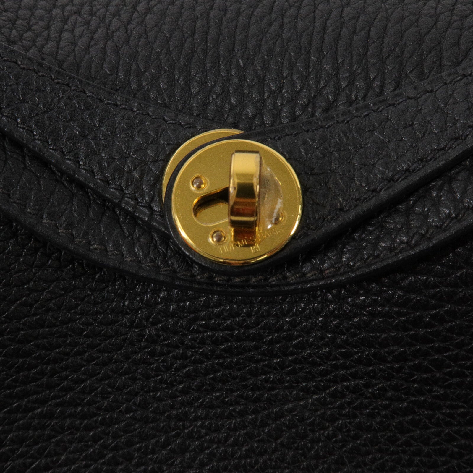HERMES Clemence皮革Mini Lindy手挽肩背兩用袋Noir
