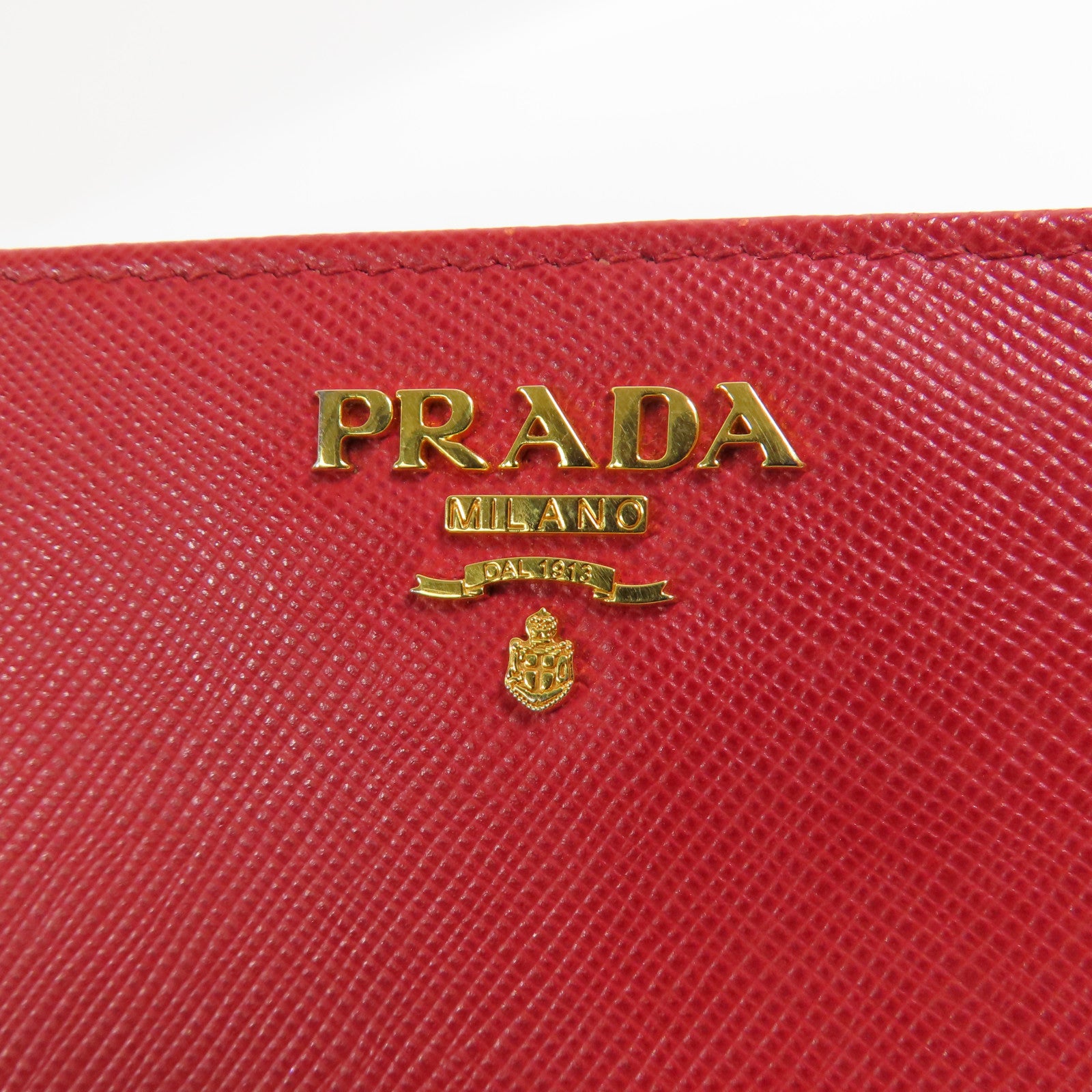 PRADA Saffiano皮革Middle Wallet金扣錢包