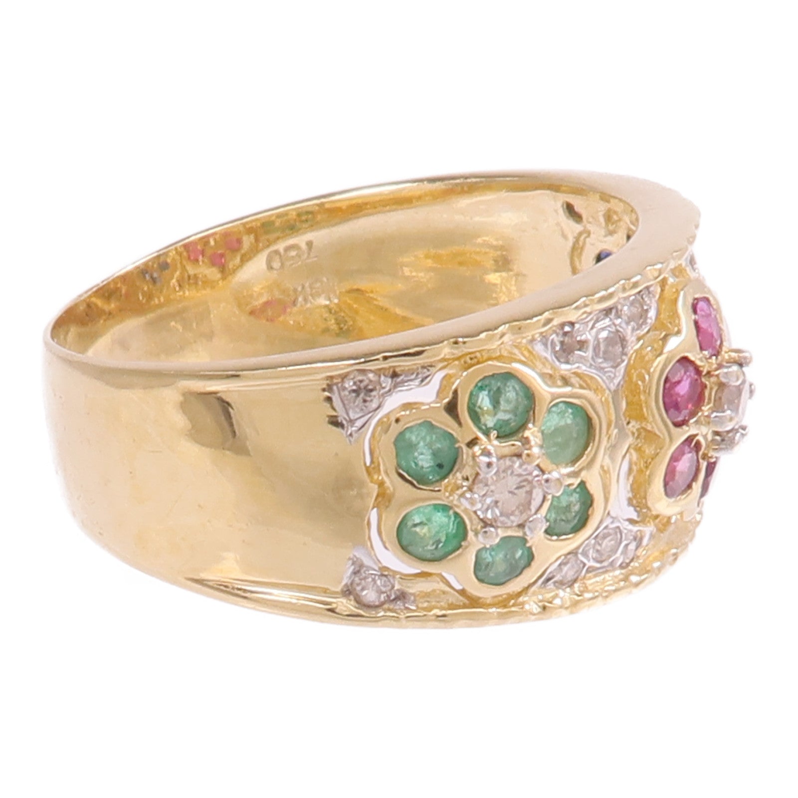 JEWELRY 【激減優惠】18K黃金/白金Multi Stone Diamond Ring多寶石/鑽石戒指US#6.5
