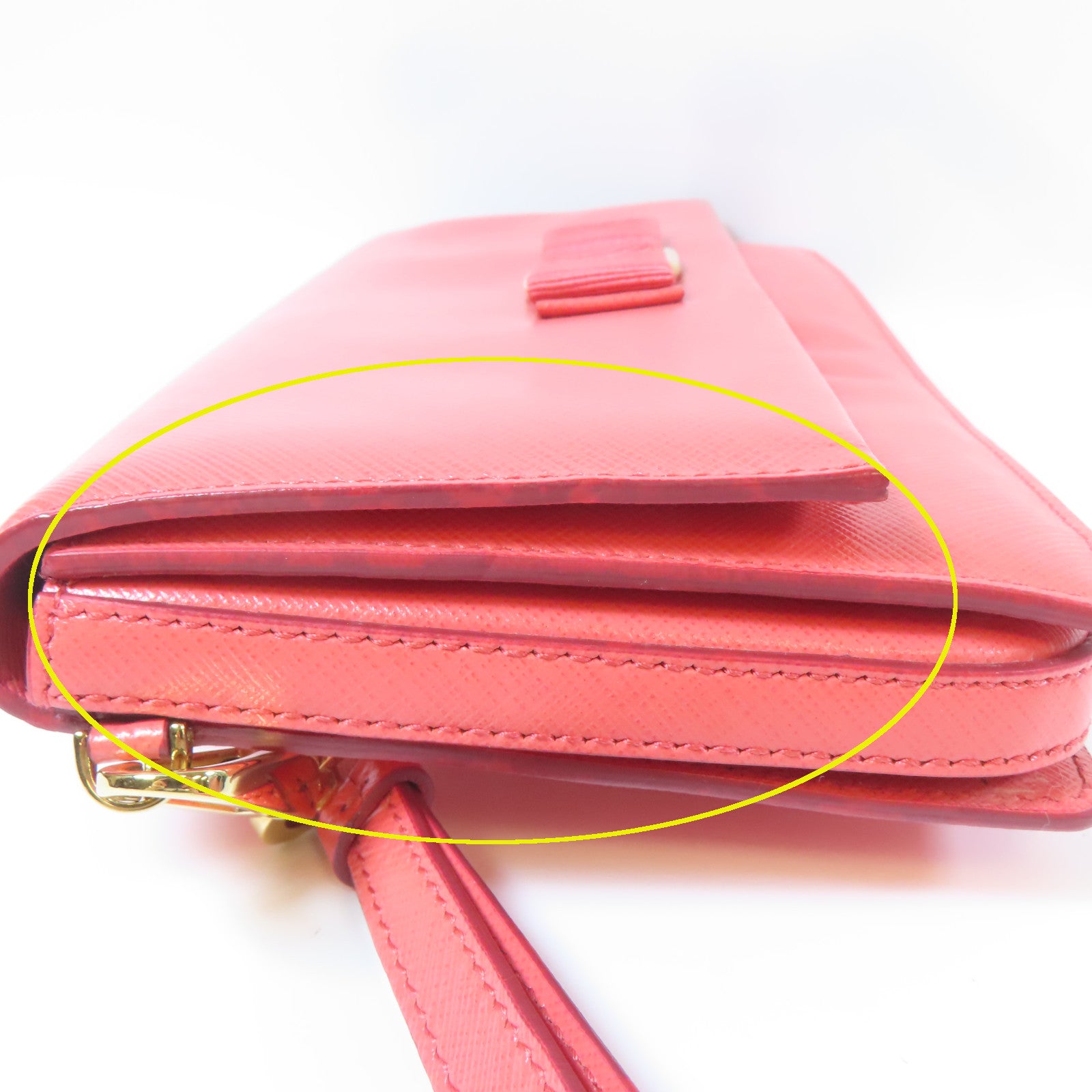 Salvatore Ferragamo 牛皮皮革Clutch Bag金扣手拿包橙色