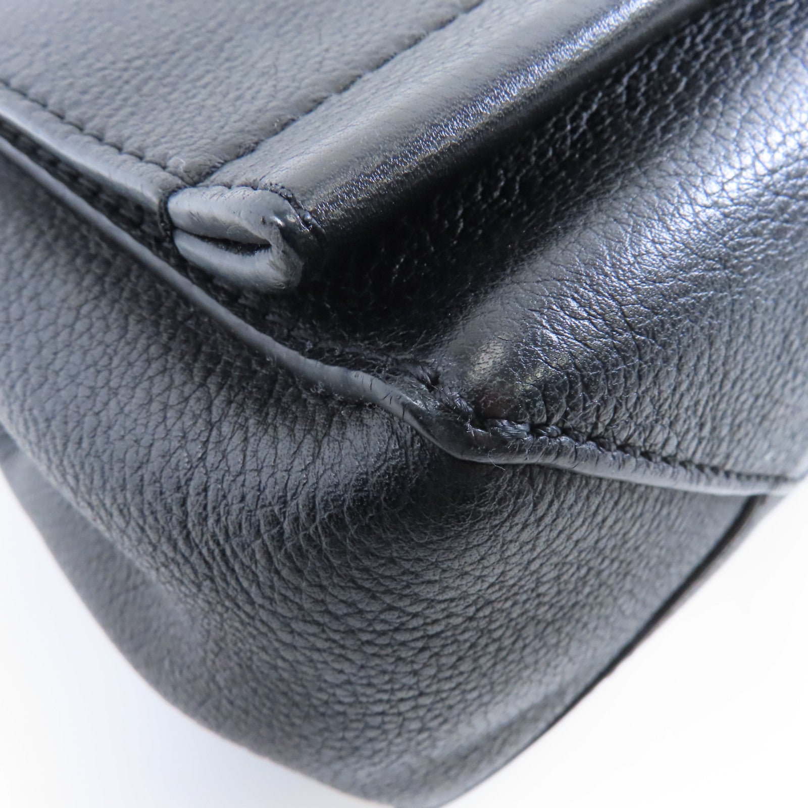 LOUIS VUITTON 牛皮皮革Lockme II Chain Bag銀扣手挽肩背兩用袋黑色