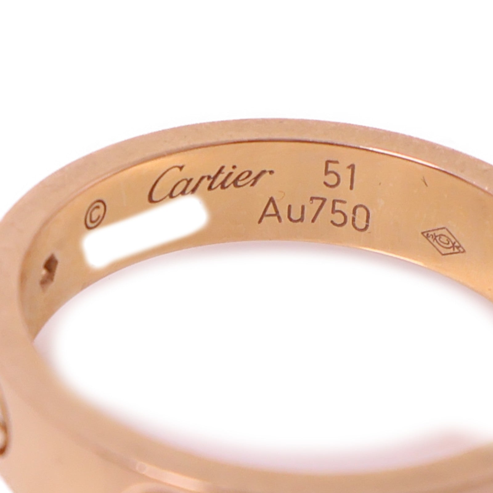 CARTIER 18K玫瑰金Mini Love Ring 1 Diamond鑽石戒指Cartier#51/US#5.5