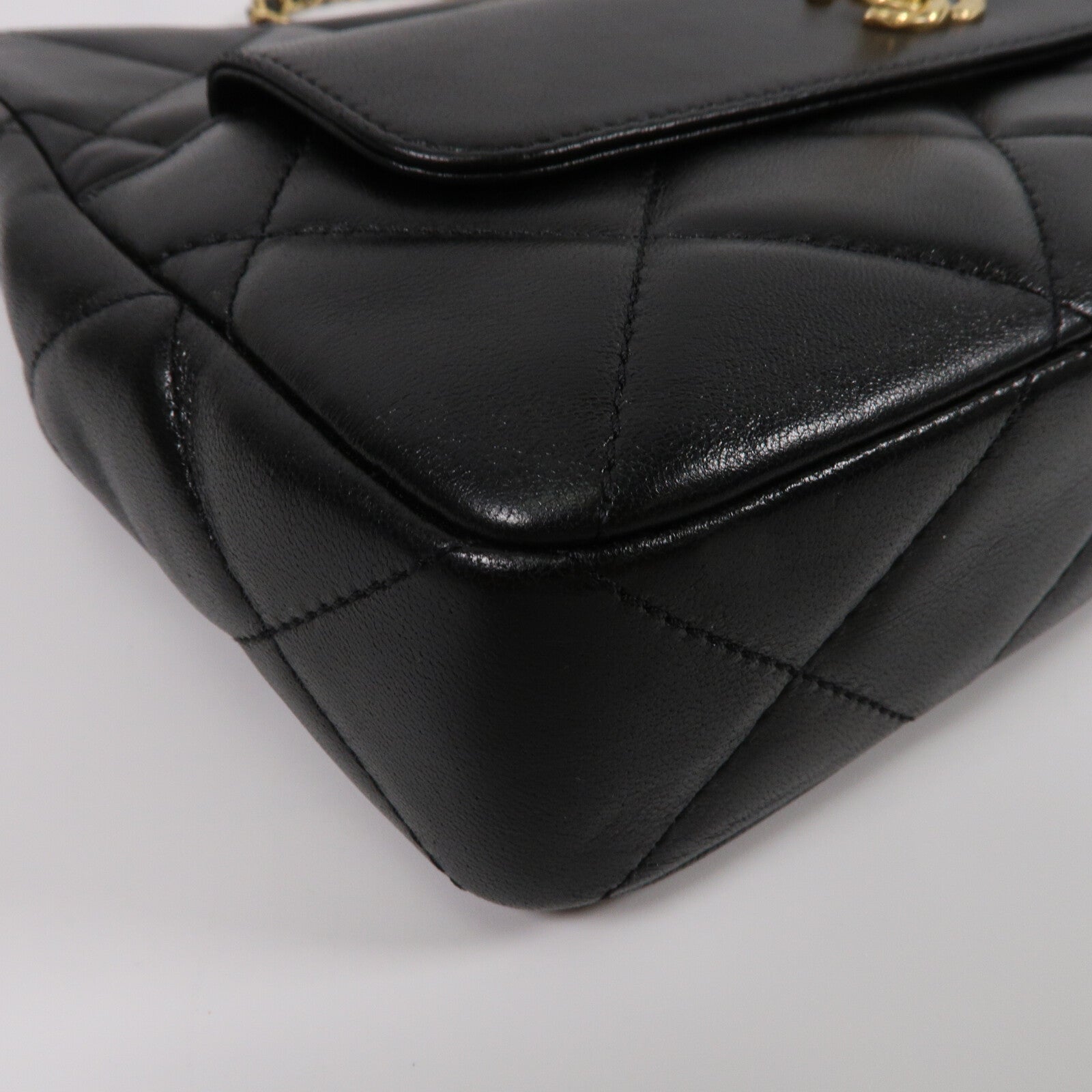 CHANEL 羊皮皮革Cutout Handle Evening Clutch鏈帶手挽肩背兩用袋