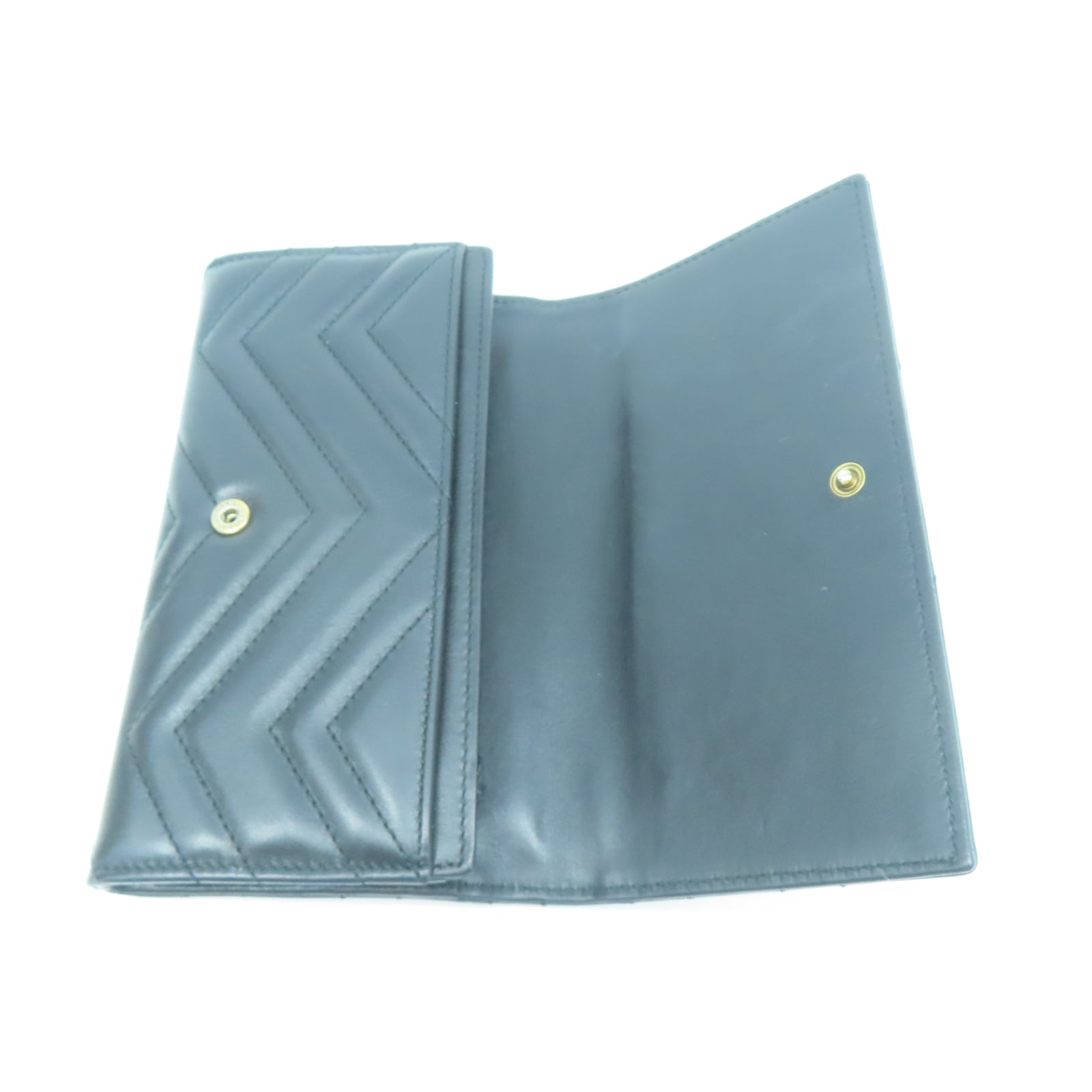 GUCCI 【清倉大減價】斜紋牛皮皮革Long Wallet金扣長錢包黑色
