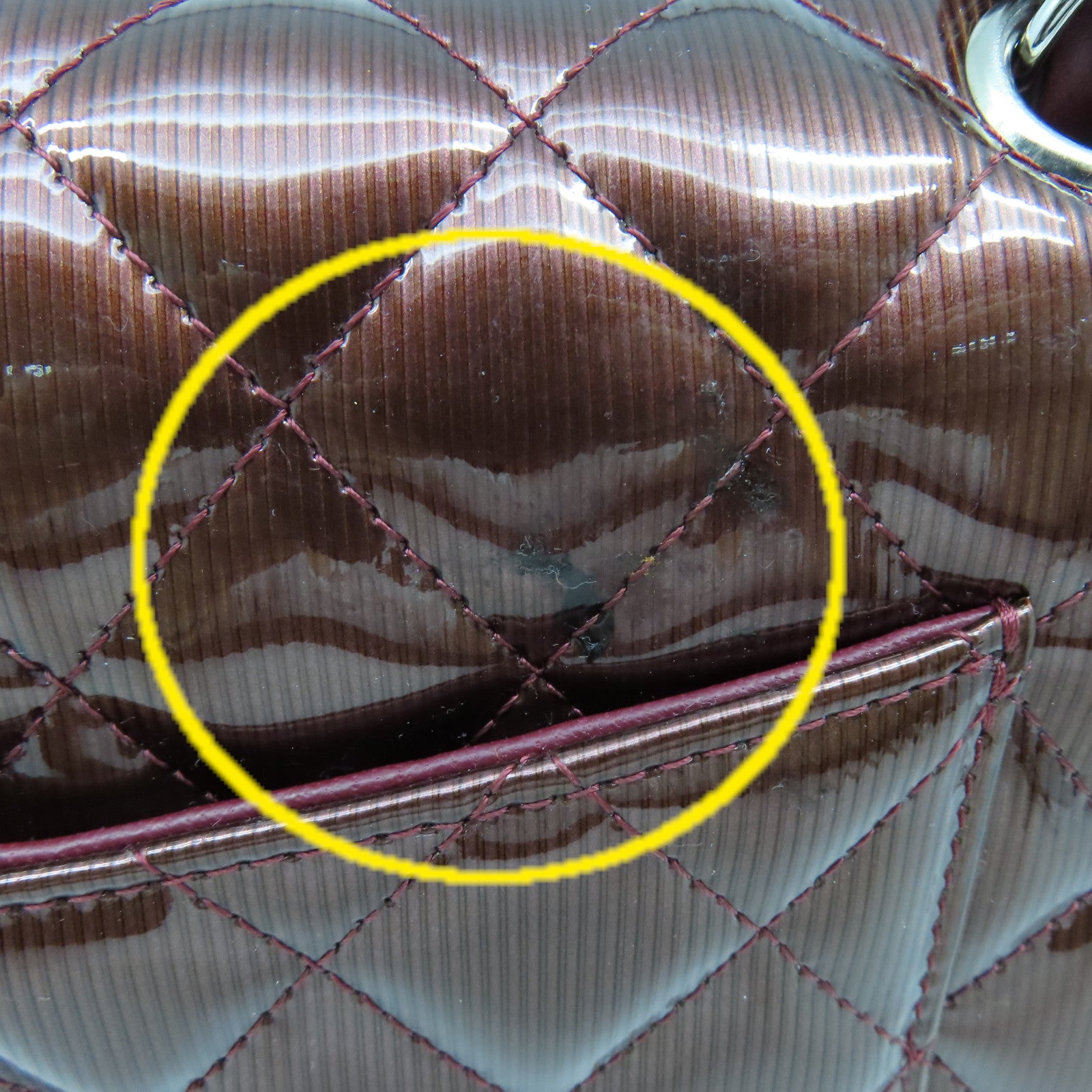 CHANEL **【清倉大減價】菱格漆皮皮革Classic Chain Shoulder Bag銀扣鏈帶肩背袋啡色