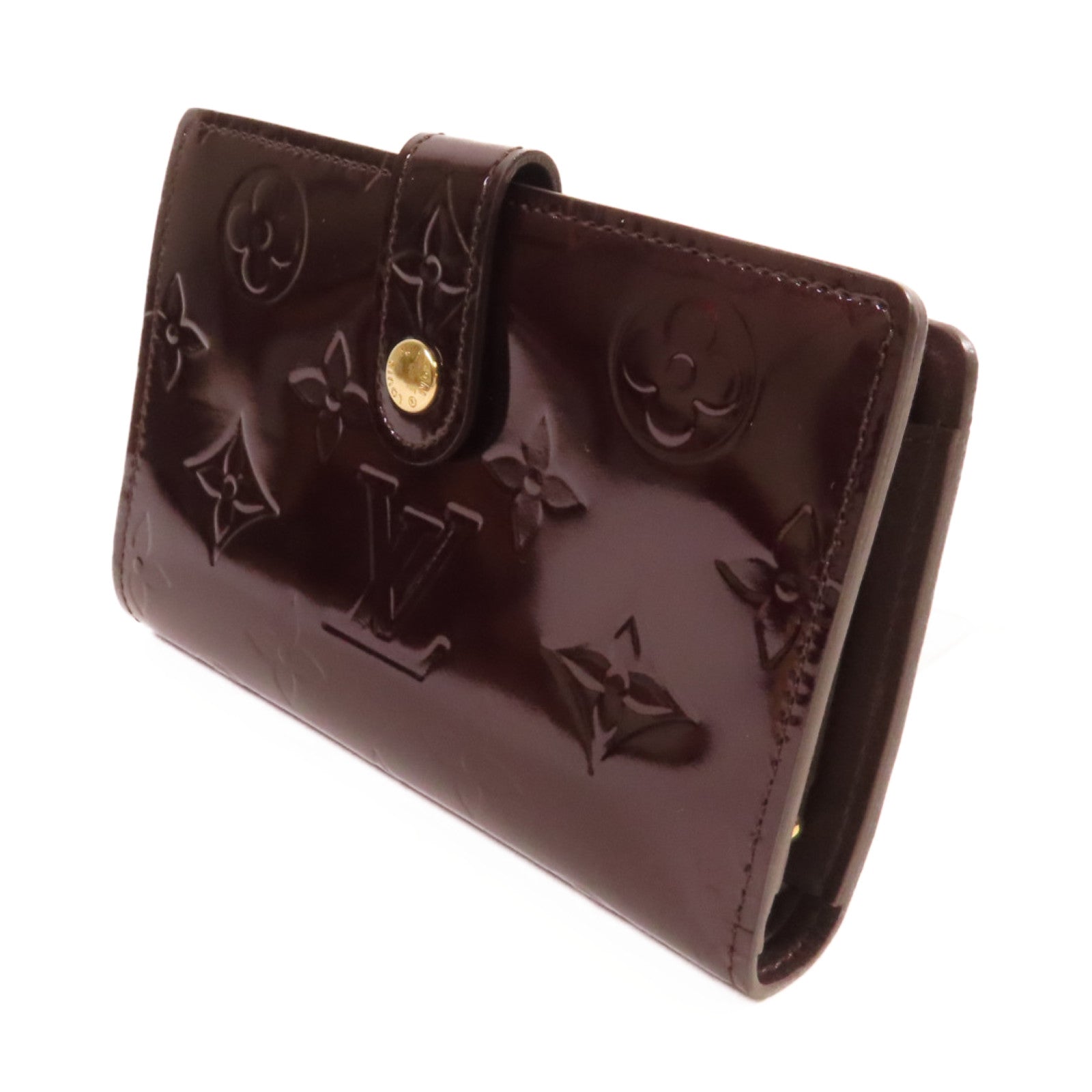 LOUIS VUITTON Monogram Vernis Portefeuille Viennois Bi-fold Wallet金扣短錢包紫色