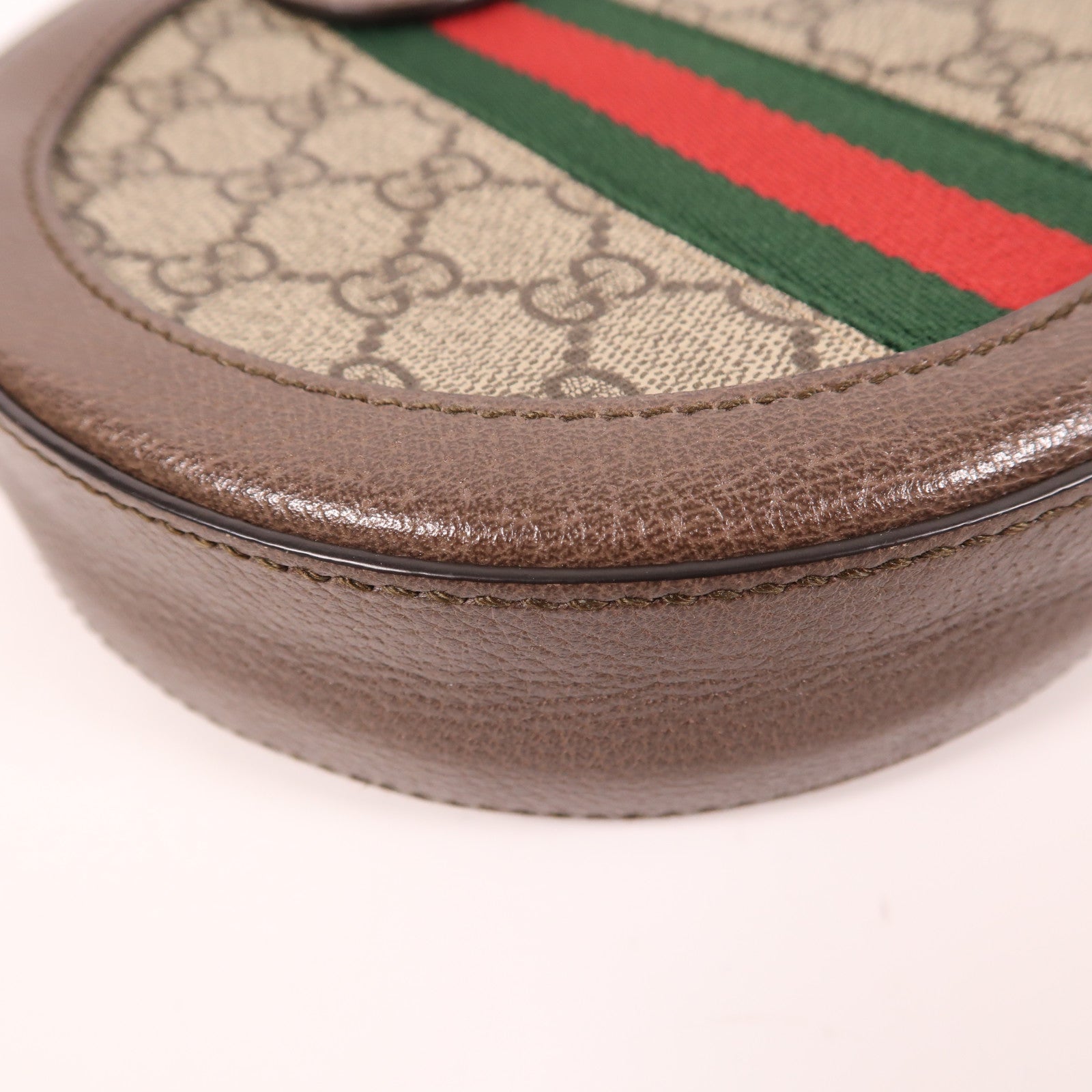 GUCCI 塗層帆布Ophidia GG Shoulder Bag金扣鏈帶肩背袋棕色