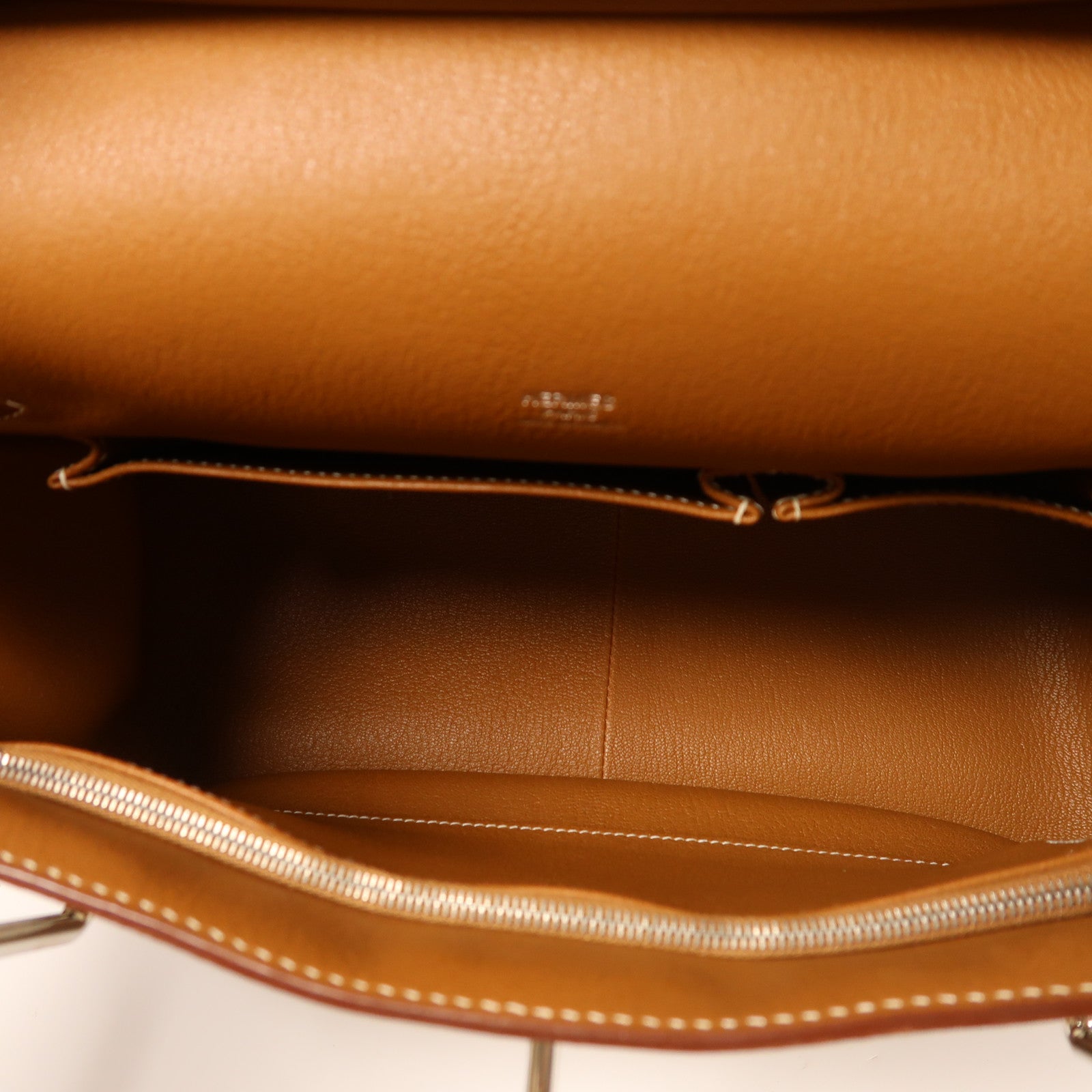 HERMES Clemence皮革Jypsiere 31銀扣肩背袋37 Gold