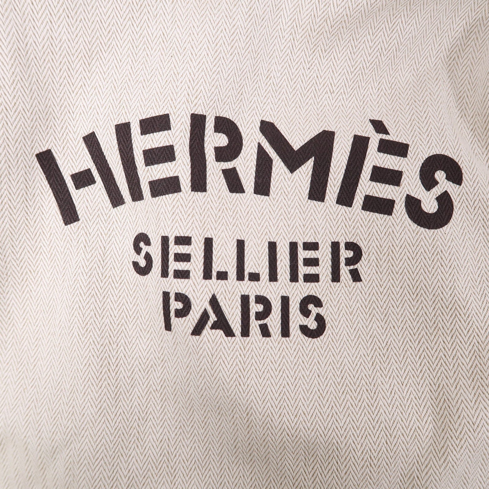 HERMES 帆布Aline銀扣肩背袋米色/Gold啡色
