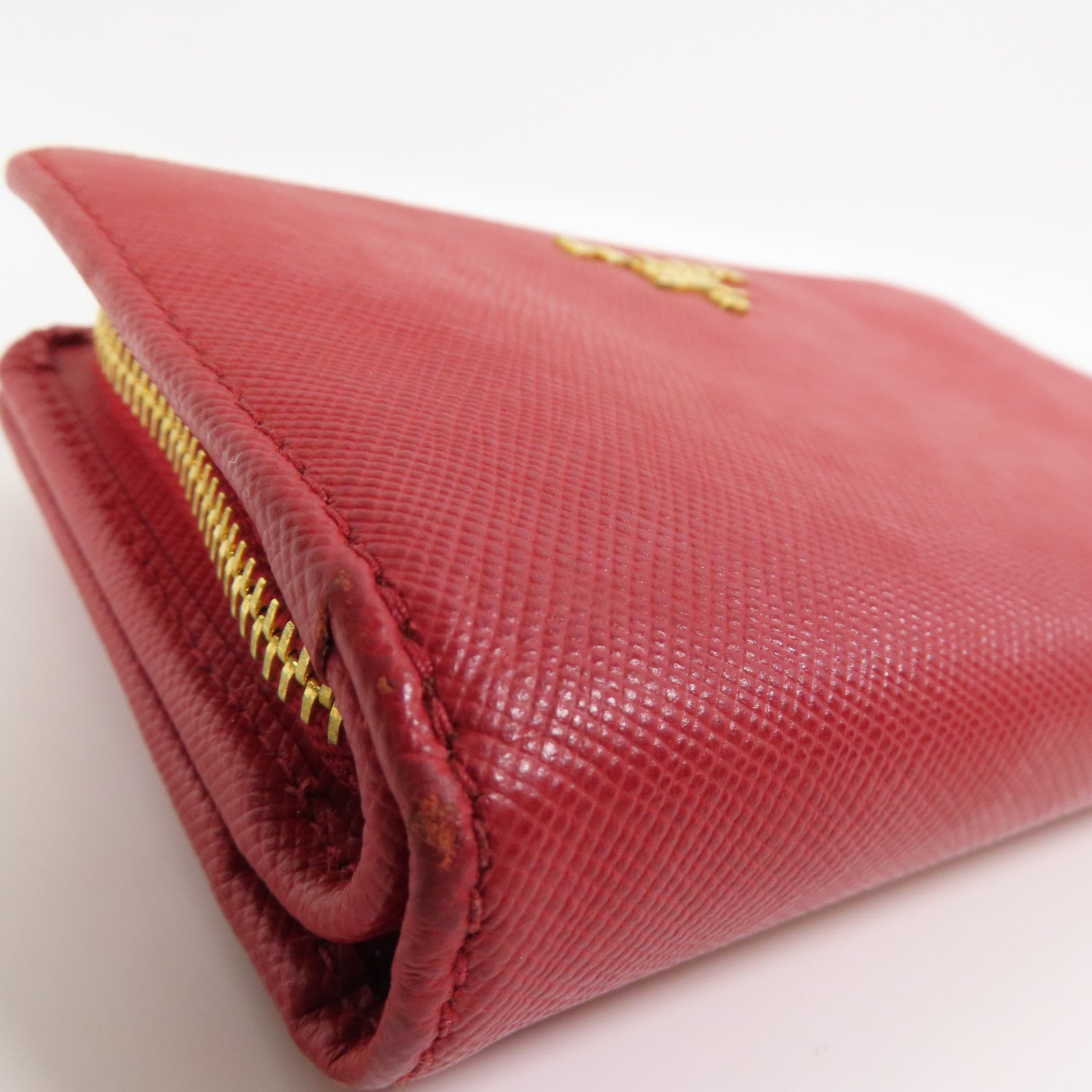 PRADA Saffiano皮革Middle Wallet金扣錢包