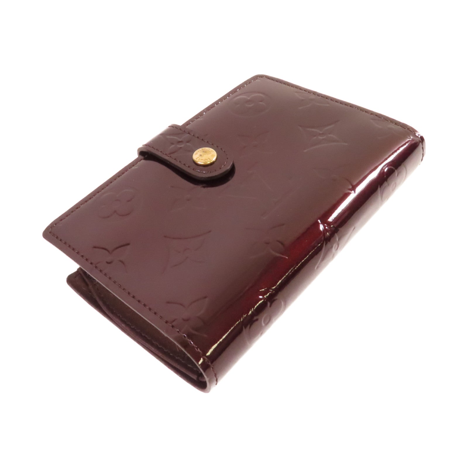 LOUIS VUITTON Monogram Vernis Portefeuille Viennois Bi-fold Wallet金扣短錢包紫色