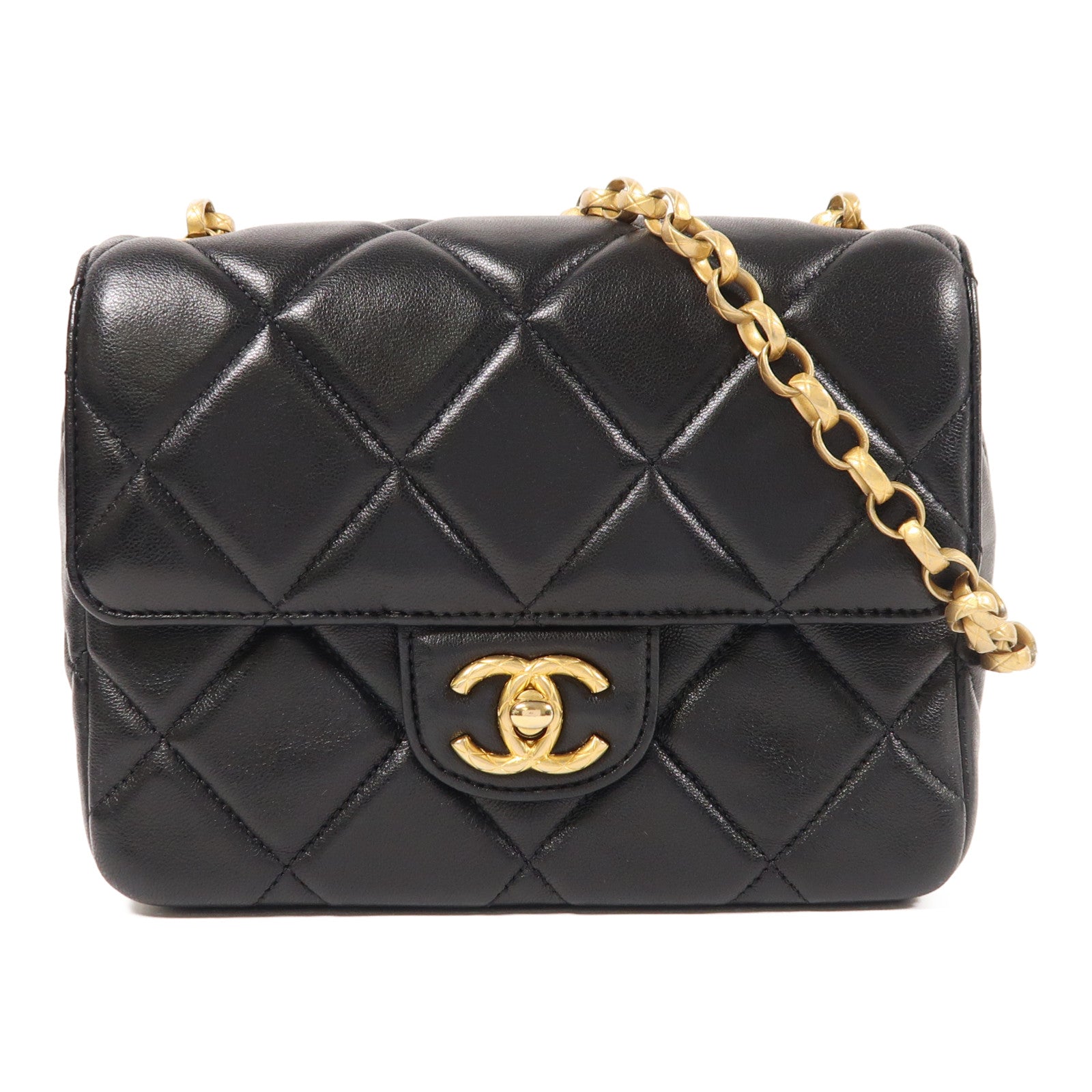 CHANEL 【激減優惠】羊皮皮革Medallion Flap金扣鏈帶肩背袋