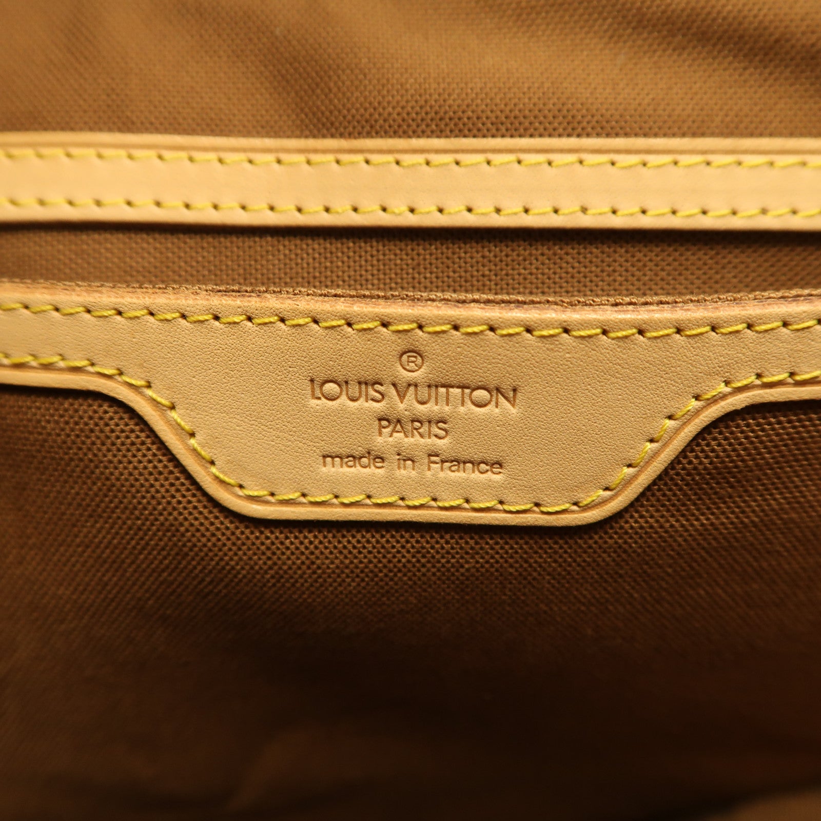 LOUIS VUITTON Monogram Cabas Mezzo金扣肩背袋棕色
