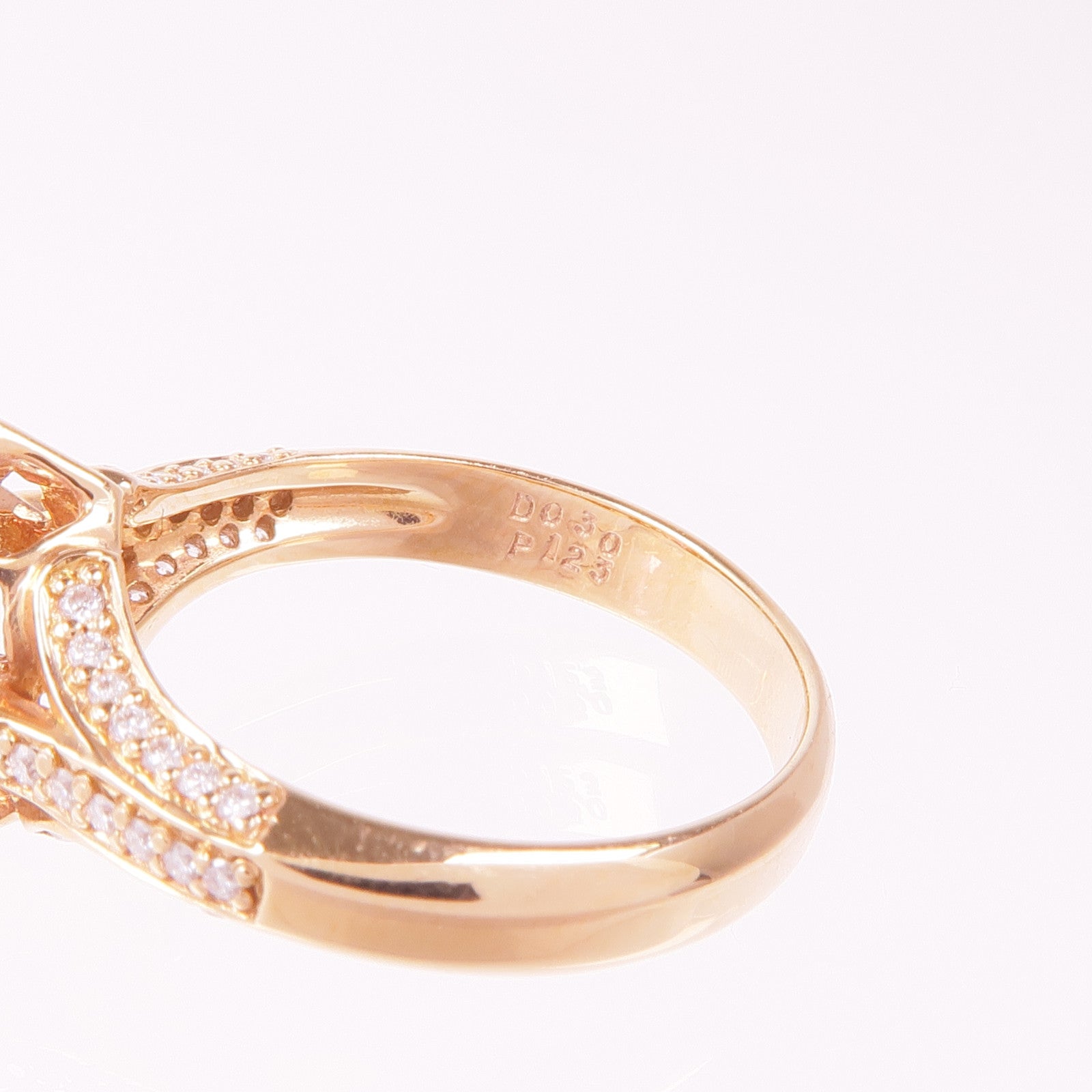 JEWELRY 18K玫瑰金Sapphire Diamond Ring粉紅色藍寶石/鑽石戒指US#5.5