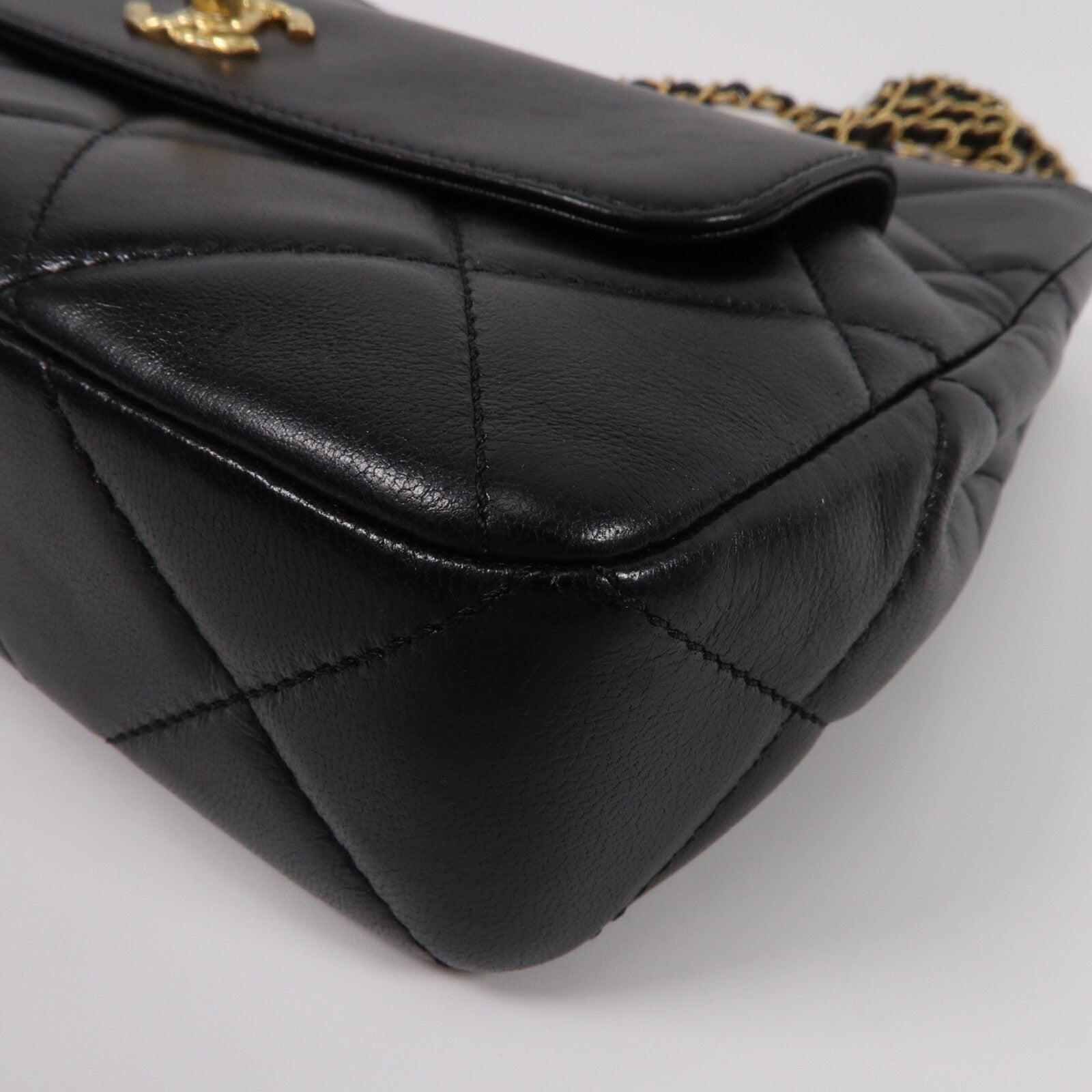 CHANEL 羊皮皮革Cutout Handle Evening Clutch鏈帶手挽肩背兩用袋