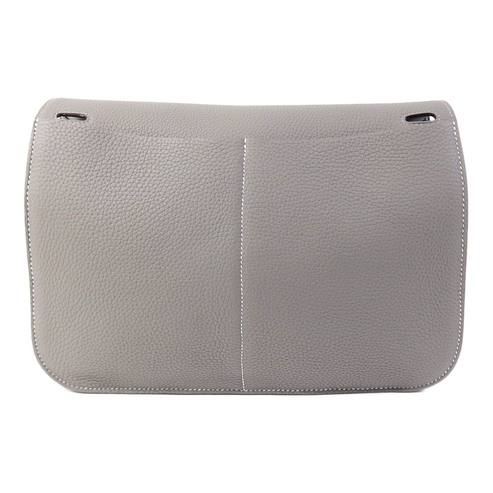 HERMES Clemence皮革Halzan 31手挽肩背兩用袋Gris Meyer