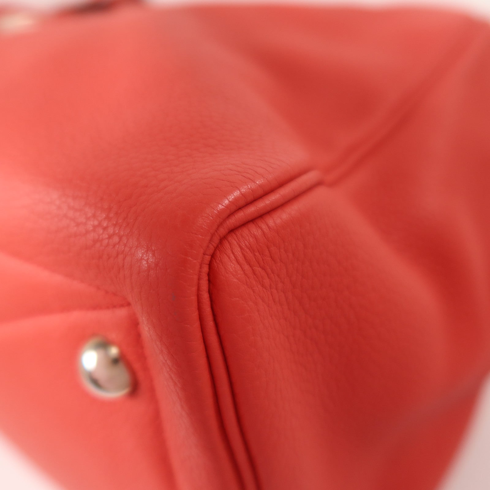 HERMES Clemence皮革Victoria 43銀扣手挽袋Rouge Casaque