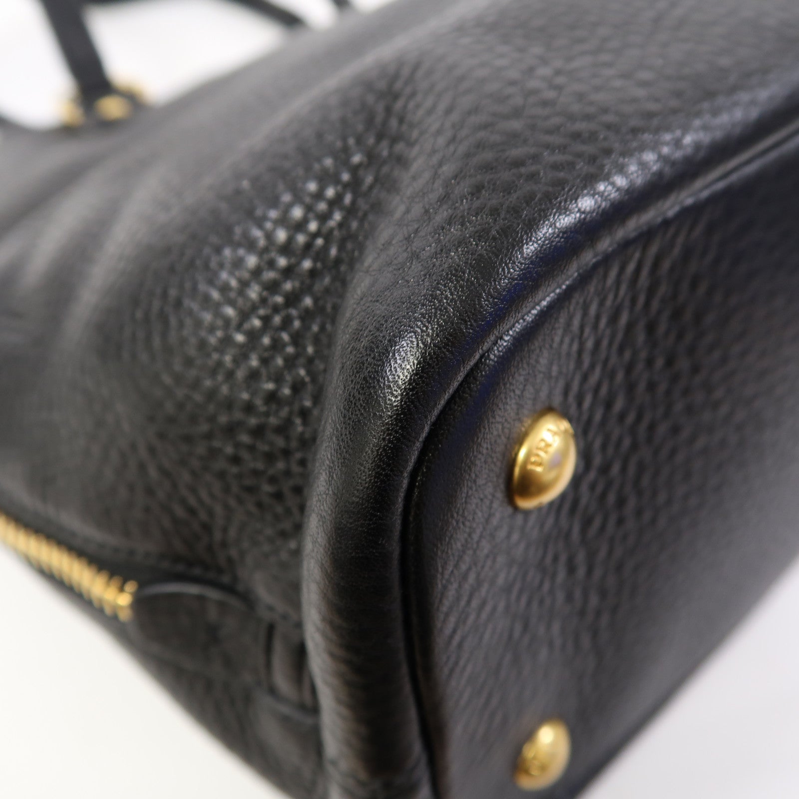 PRADA 牛皮皮革Shoulder Bag金扣肩背袋黑色