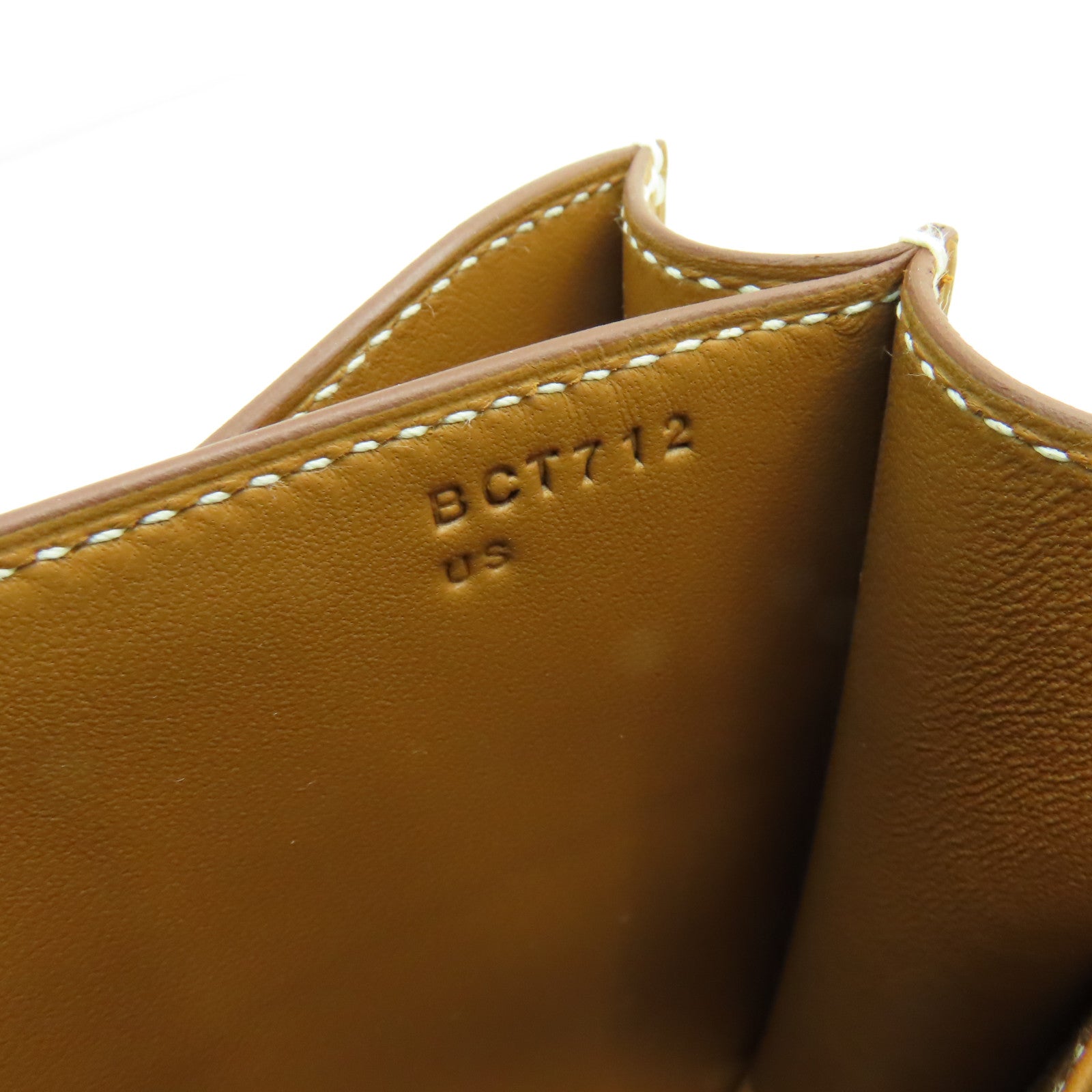 HERMES 【清倉大減價】Epsom皮革Constance Mini銀扣肩背袋Gold啡色