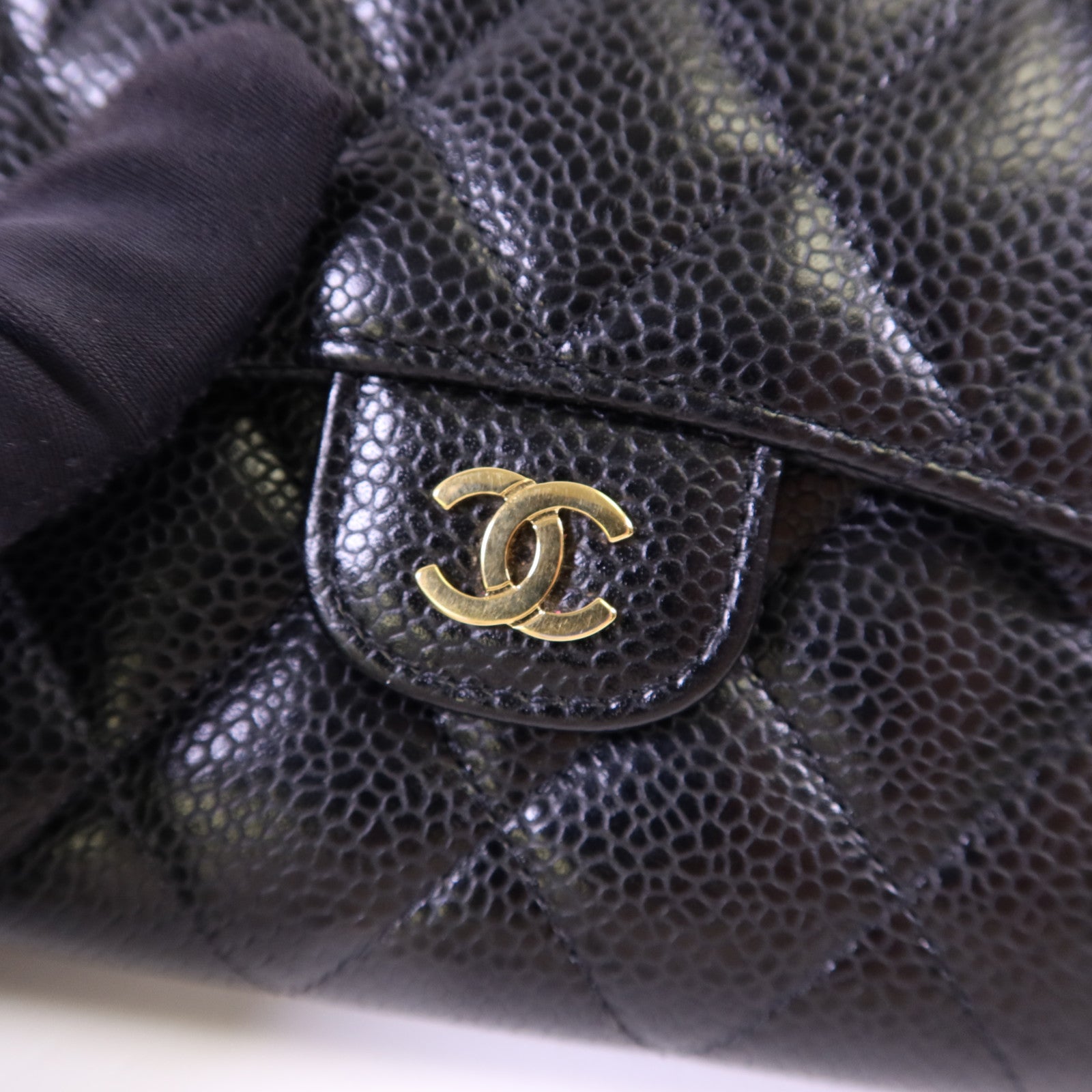 CHANEL 牛皮皮革Wallet金扣錢包