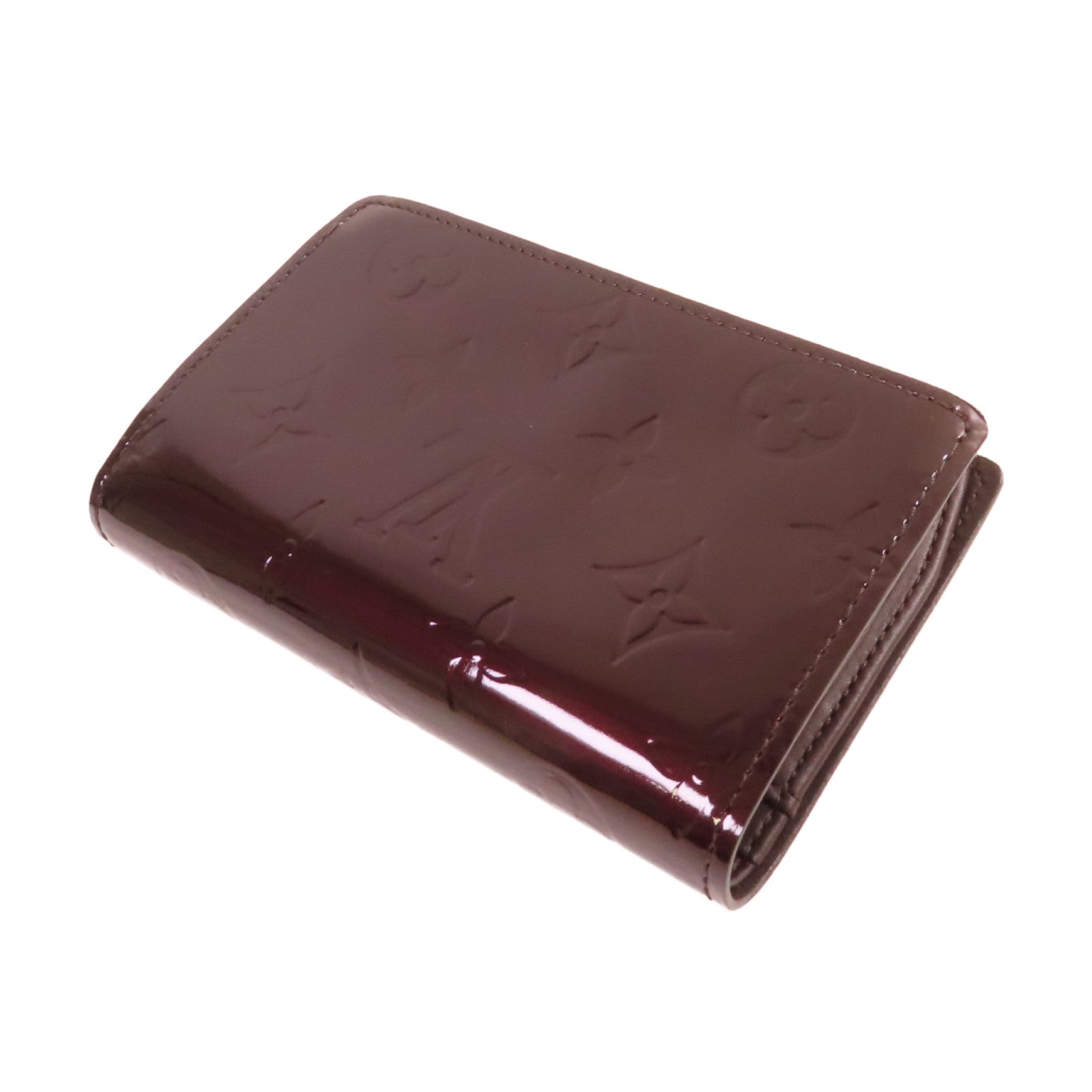 LOUIS VUITTON Monogram Vernis Portefeuille Viennois Bi-fold Wallet金扣短錢包紫色