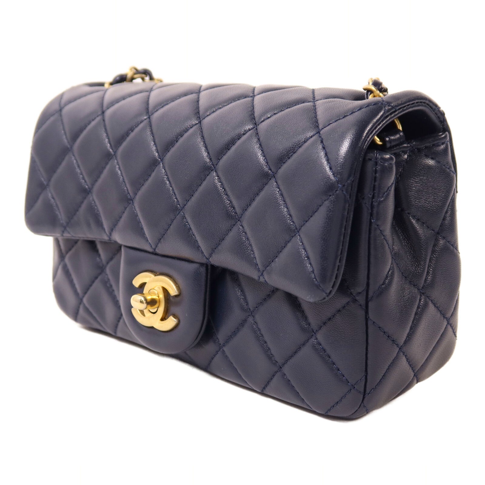 CHANEL 羊皮皮革Flap Bag With Pearl金扣鏈帶肩背袋