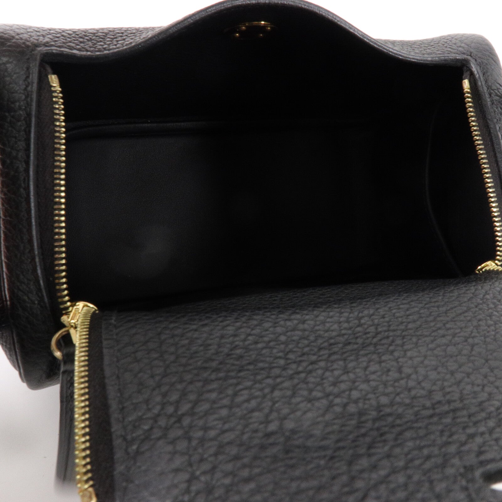 HERMES Clemence皮革Mini Lindy手挽肩背兩用袋Noir