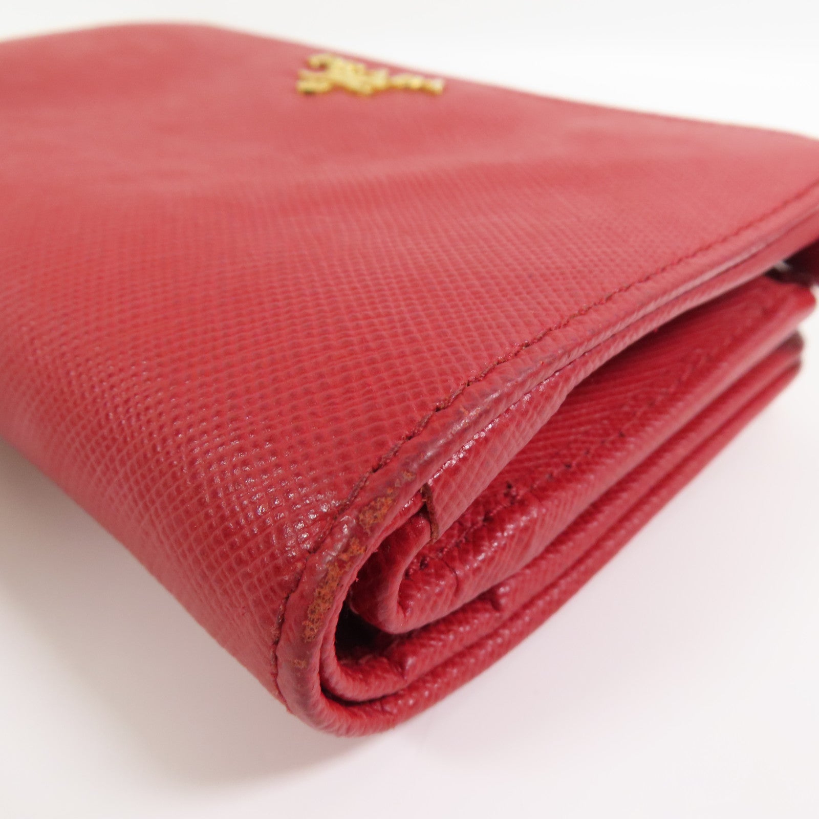 PRADA Saffiano皮革Middle Wallet金扣錢包
