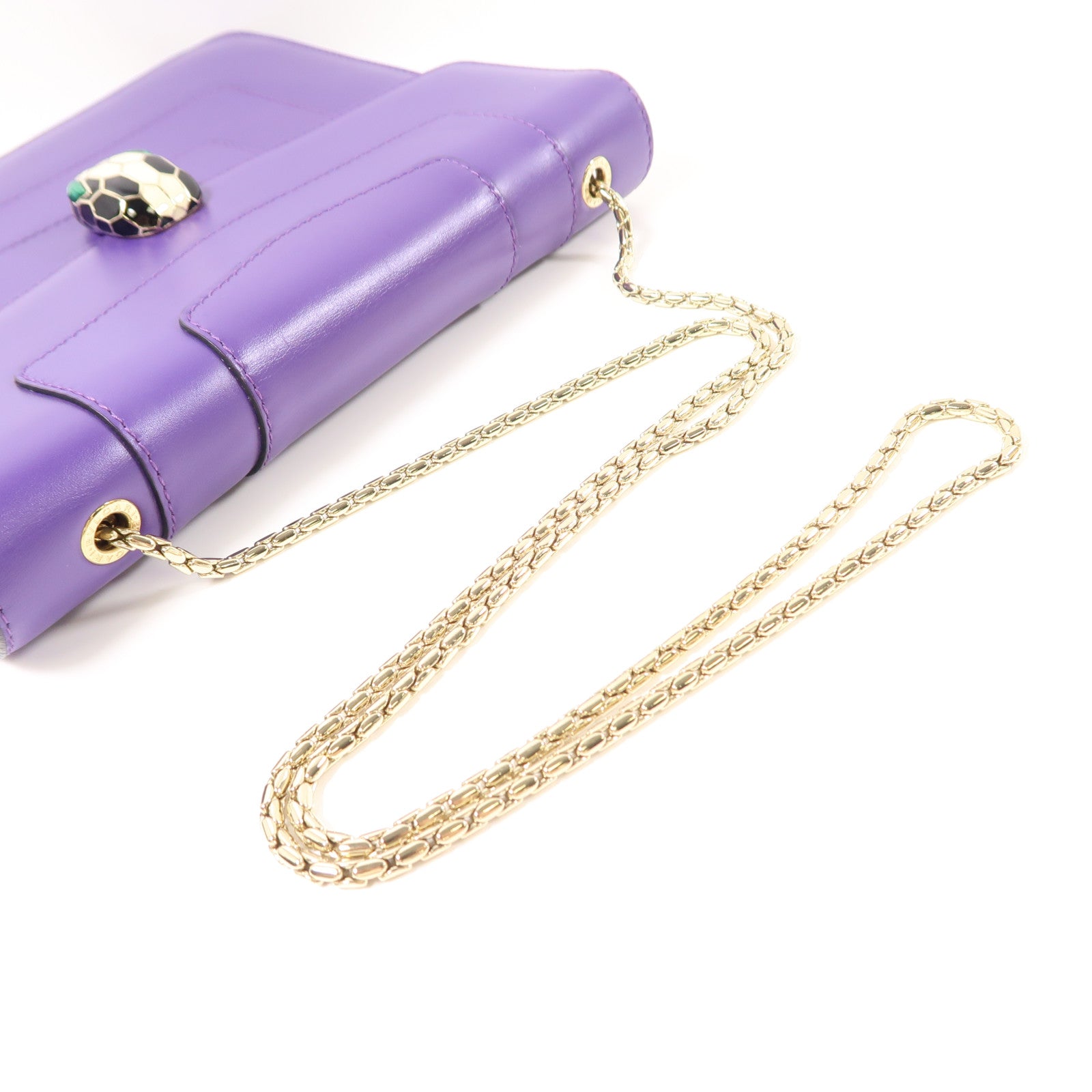 BVLGARI 牛皮皮革Serpenti Forever Shoulder Bag金扣鏈帶肩背