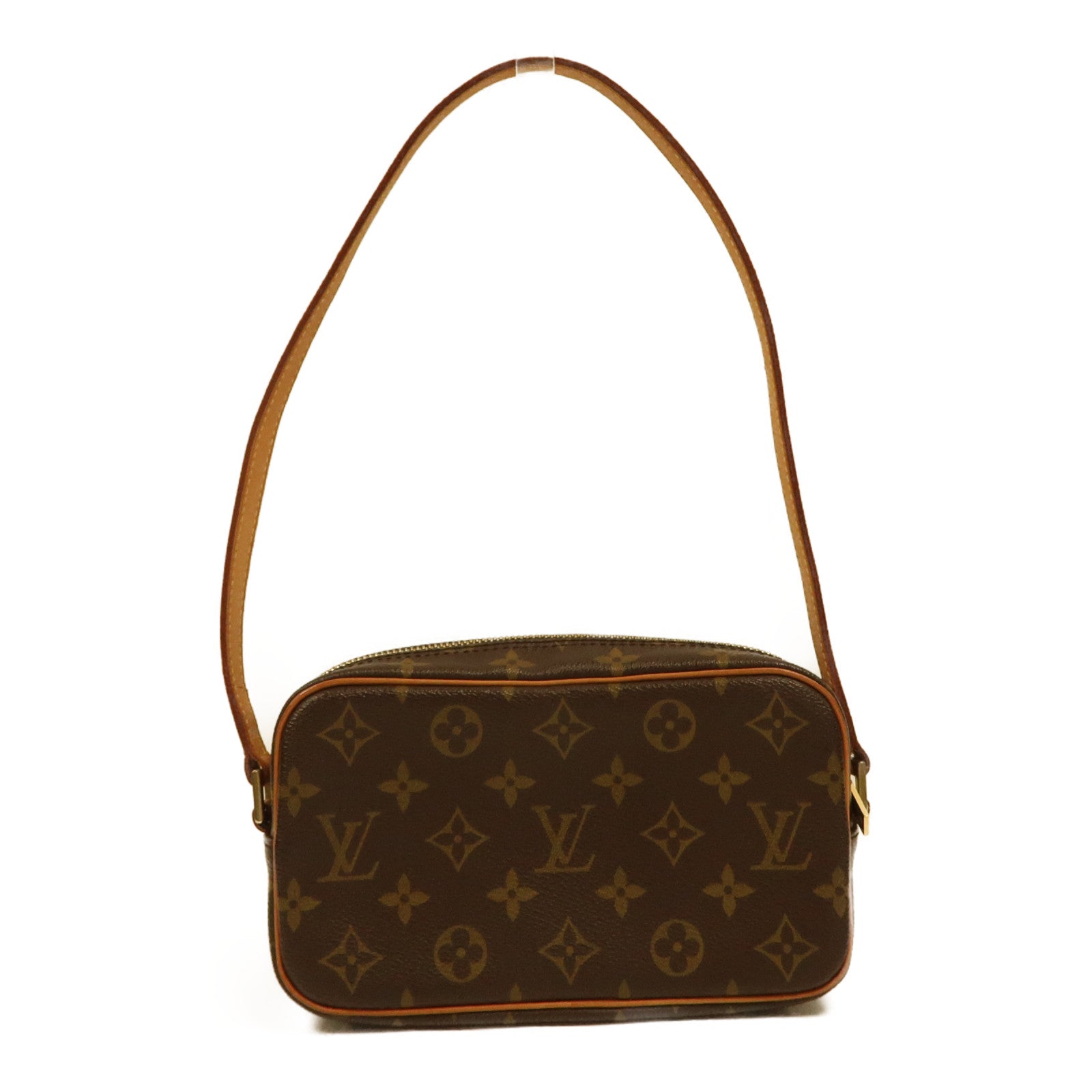 LOUIS VUITTON Monogram Pochette Cite金扣肩背袋啡色