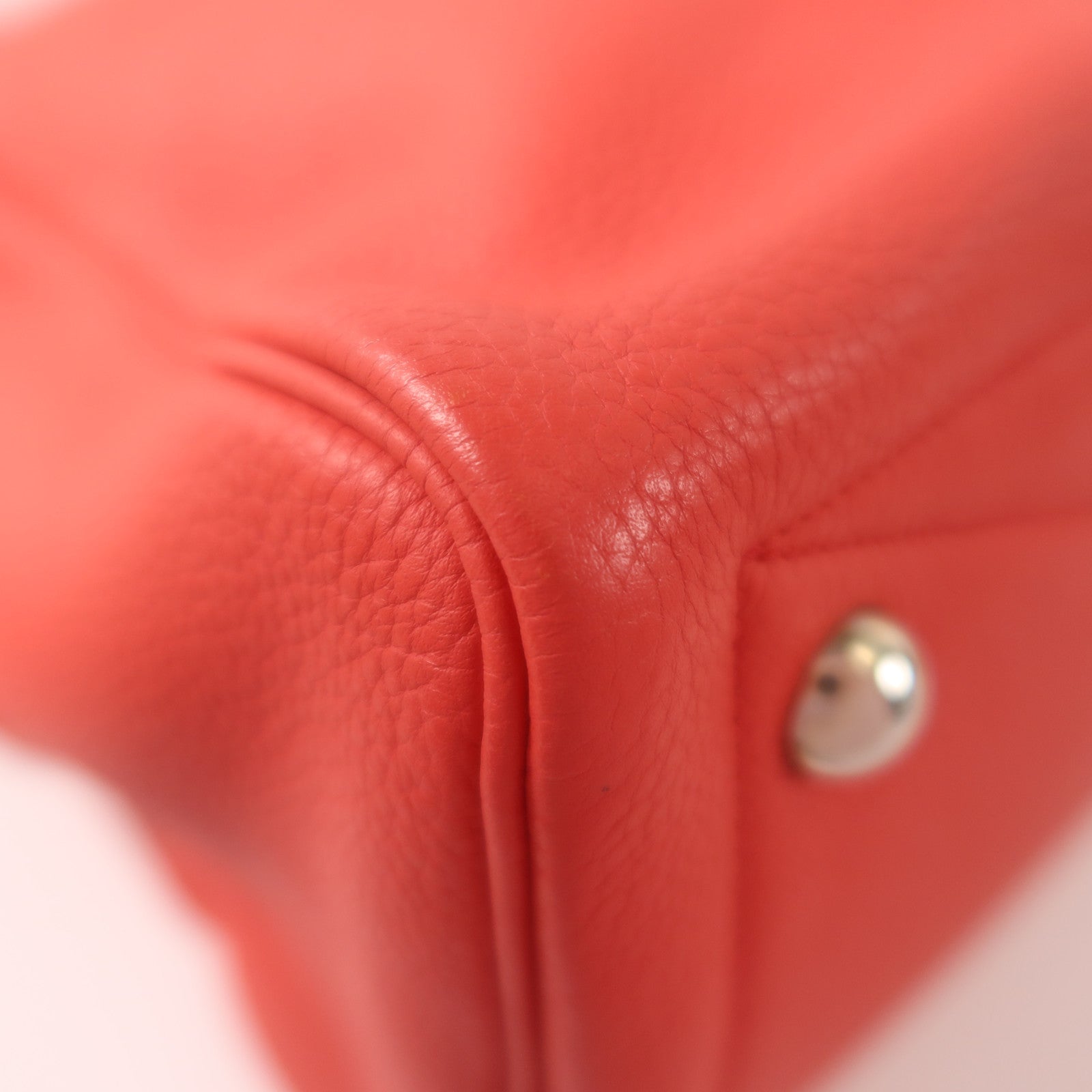 HERMES Clemence皮革Victoria 43銀扣手挽袋Rouge Casaque