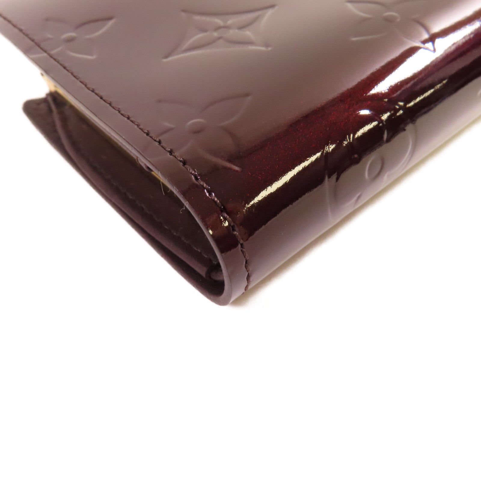 LOUIS VUITTON Monogram Vernis Portefeuille Viennois Bi-fold Wallet金扣短錢包紫色