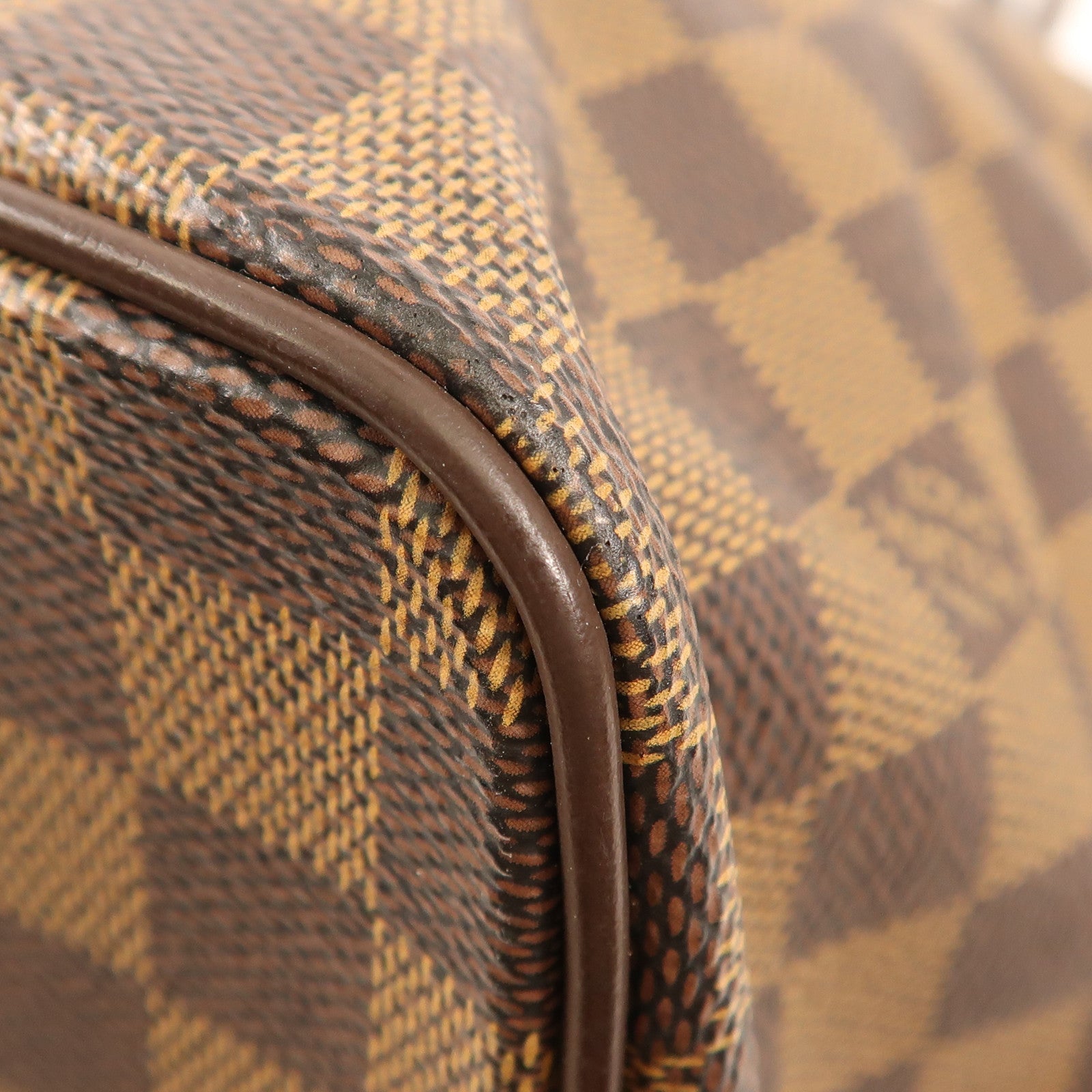 LOUIS VUITTON Damier Saleya MM金扣肩背袋棕色