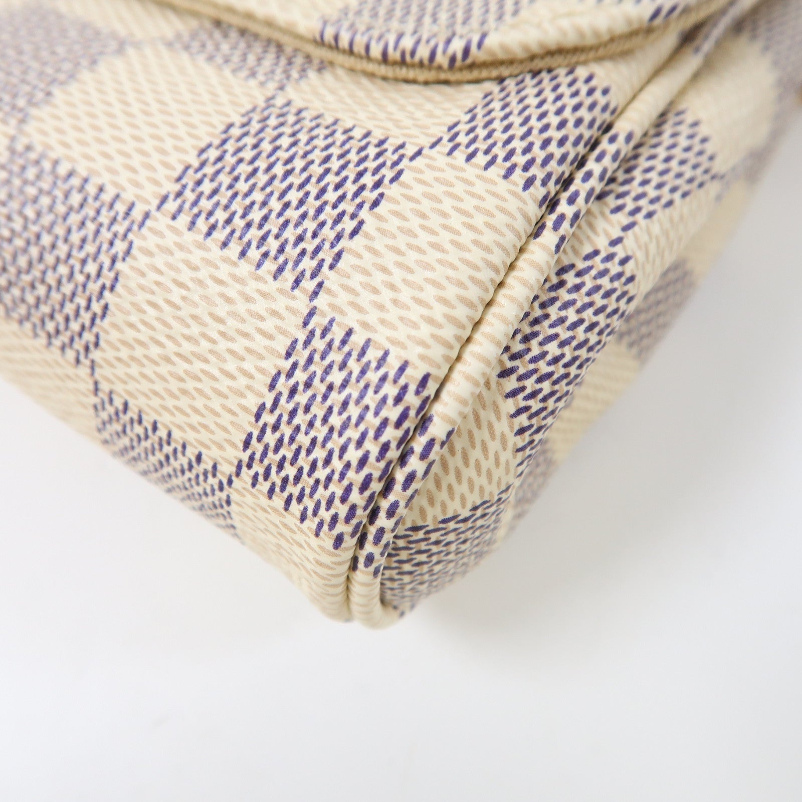 LOUIS VUITTON Damier Azur Favorite MM金扣手挽肩背兩用袋白色