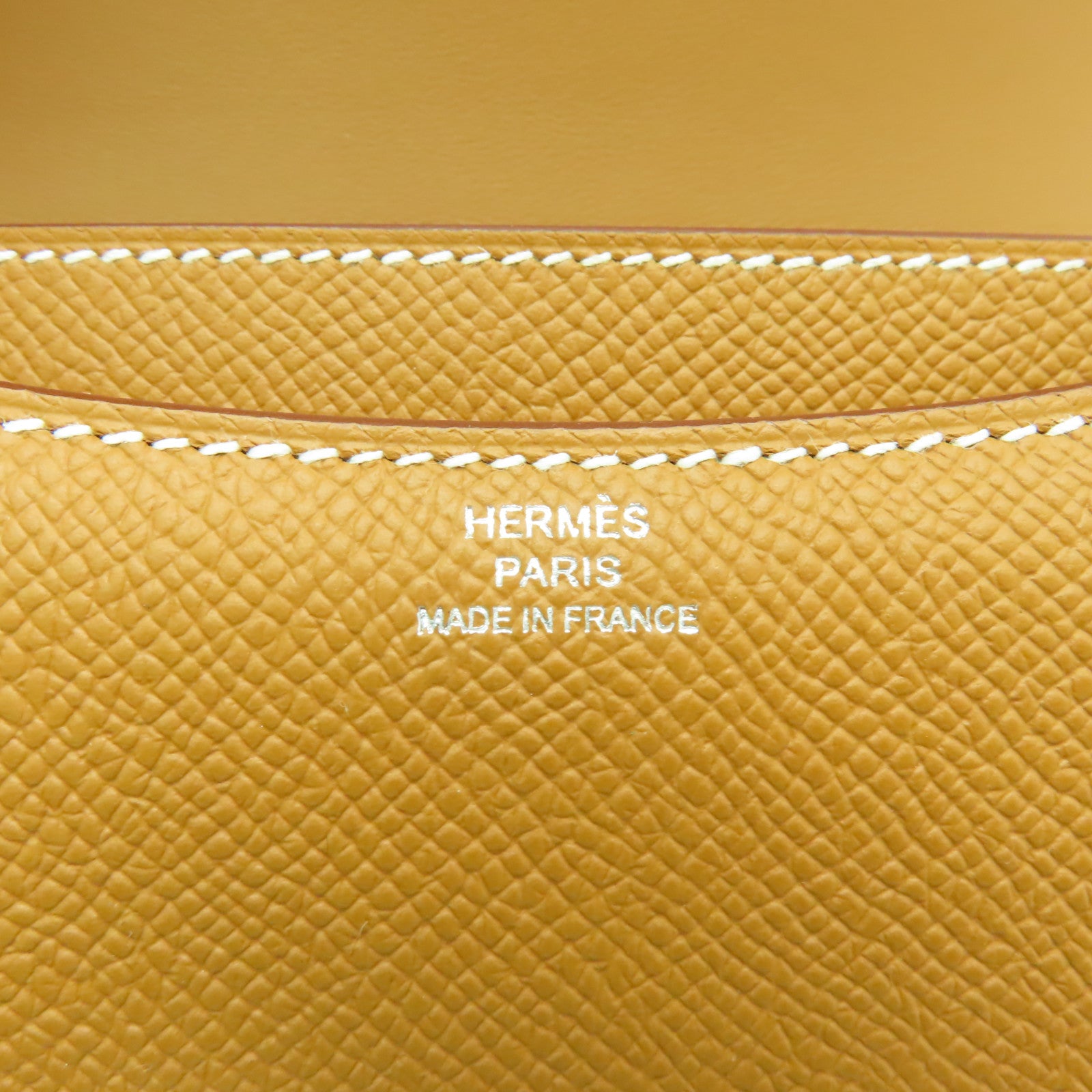 HERMES 【清倉大減價】Epsom皮革Constance Mini銀扣肩背袋Gold啡色