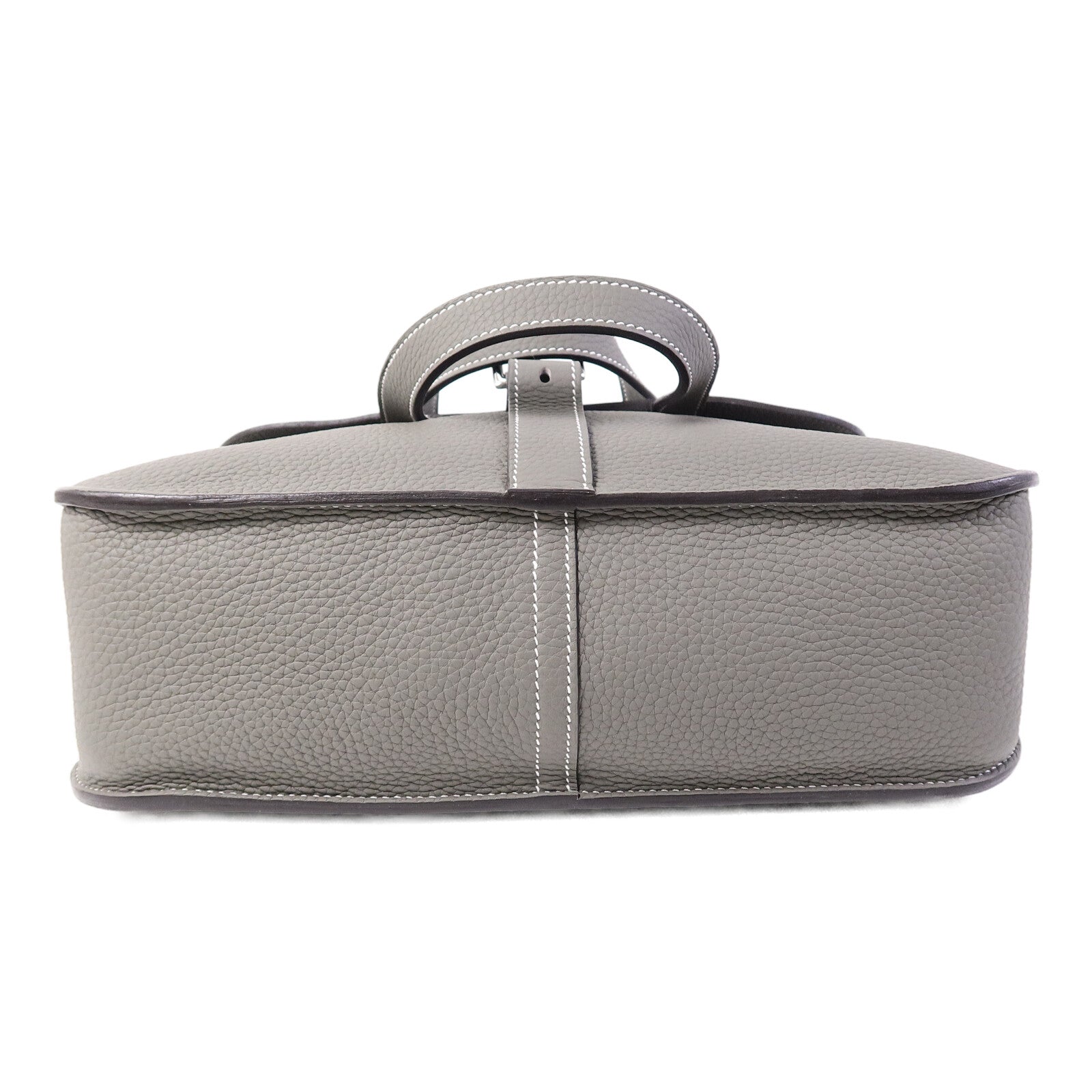 HERMES Clemence皮革Halzan 31手挽肩背兩用袋Gris Meyer