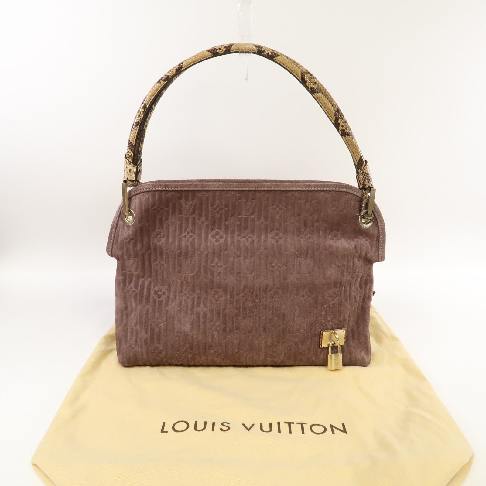 LOUIS VUITTON 【激減優惠】Monogram Suede/蛇皮皮革 Kohl Whisper PM金扣紫色