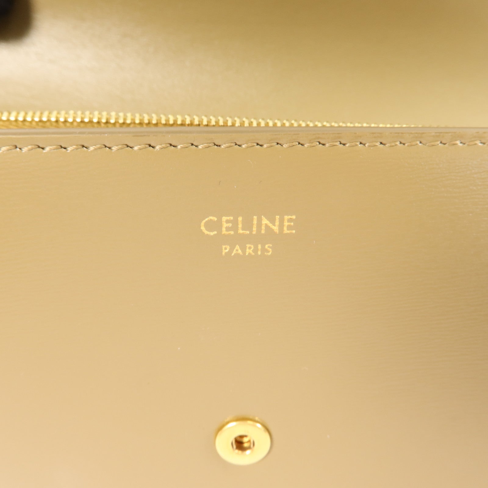 CELINE 牛皮皮革Triomphe Long Wallet金扣長錢包