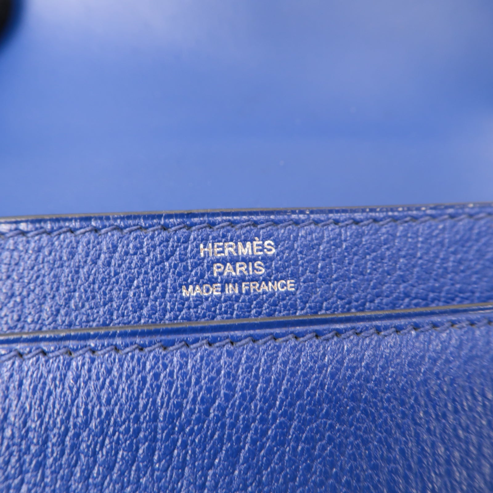 HERMES 【激減優惠】Chevre皮革Verrou Mini銀扣鏈帶肩背袋藍色