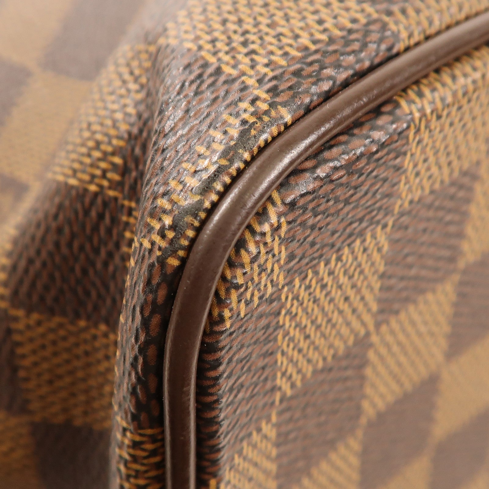 LOUIS VUITTON Damier Saleya MM金扣肩背袋棕色