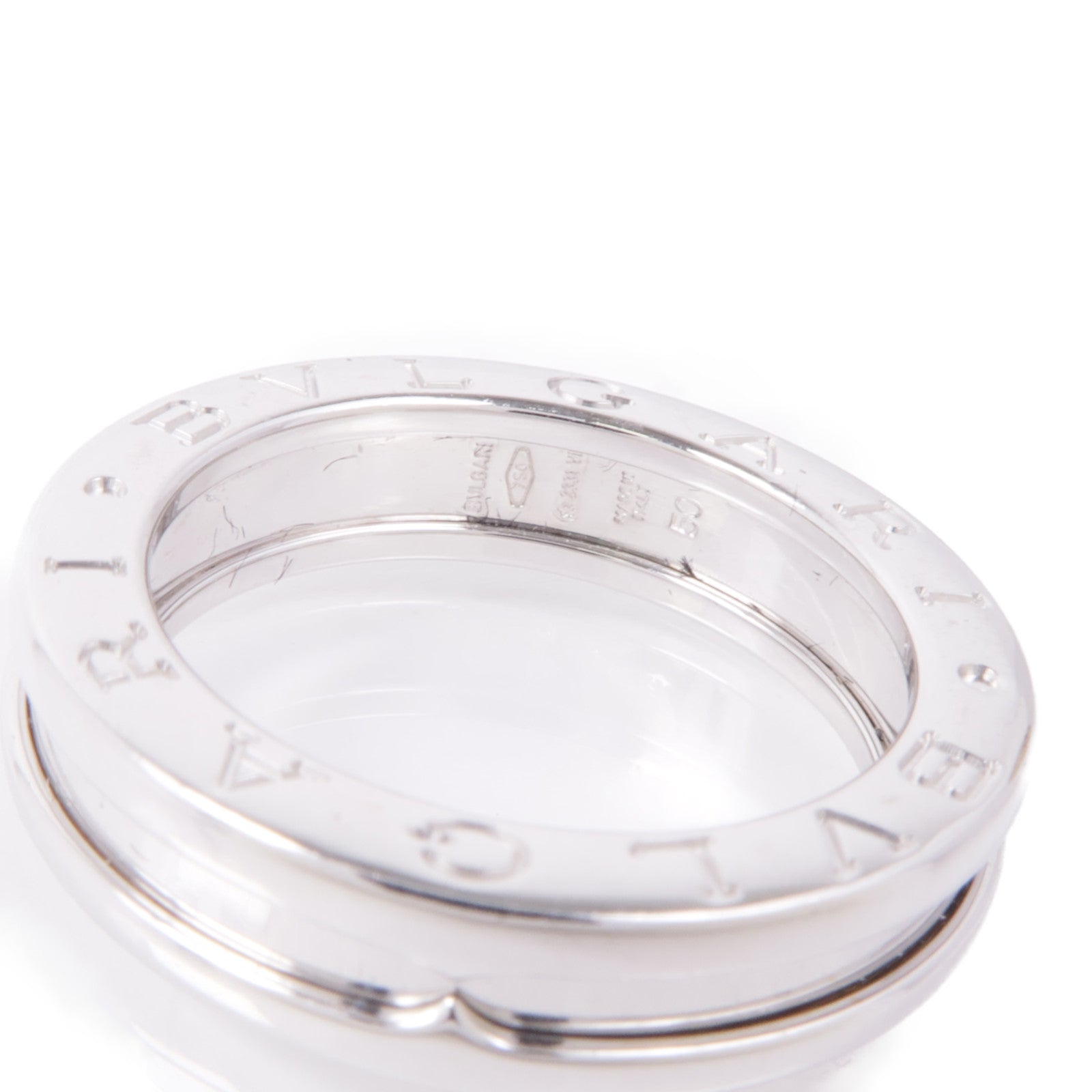 BVLGARI 18K白金B-zero 1 Band戒指Bvlgari#50/US#5.25