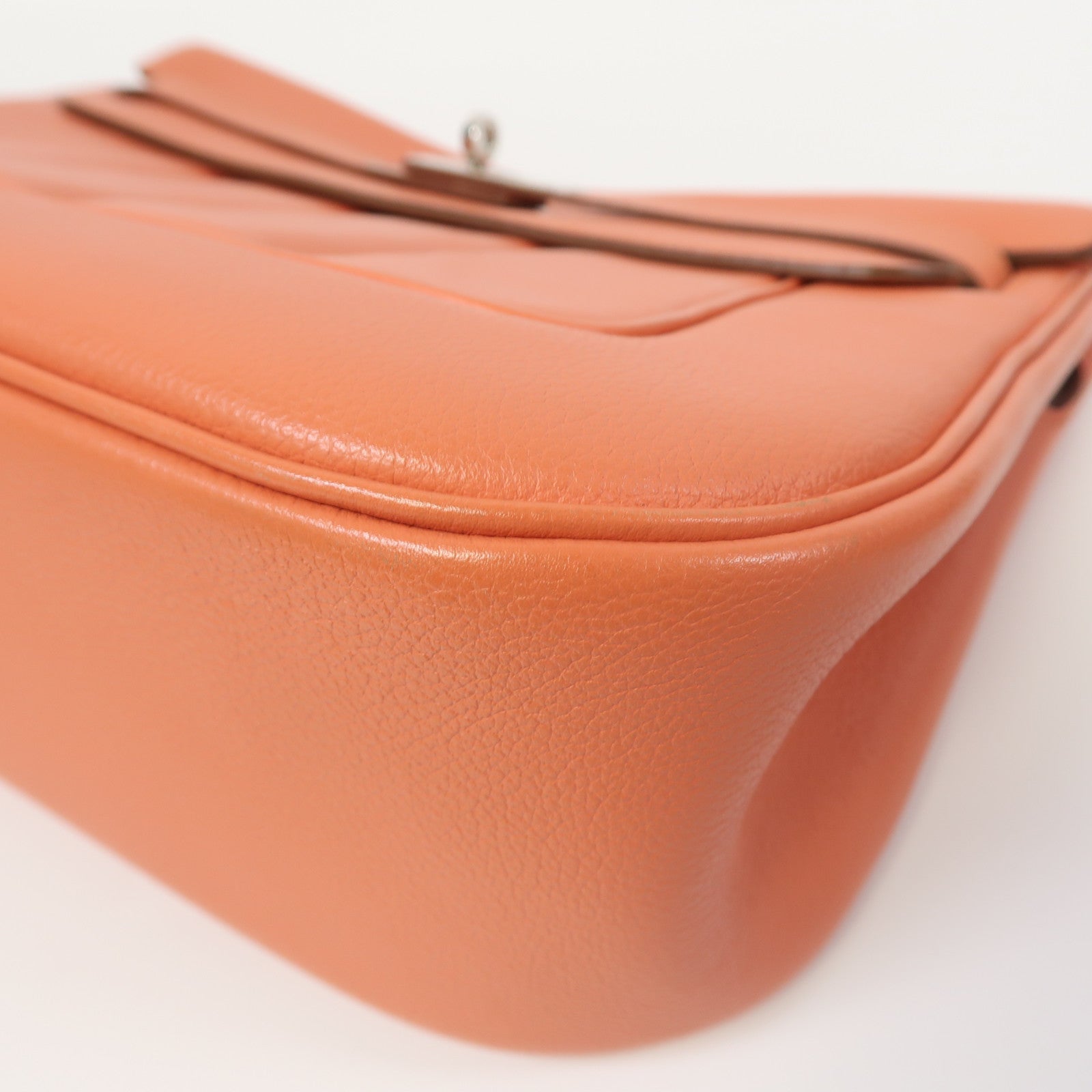 HERMES Evercolor皮革Berline 28銀扣肩背袋Crevette龍蝦粉色